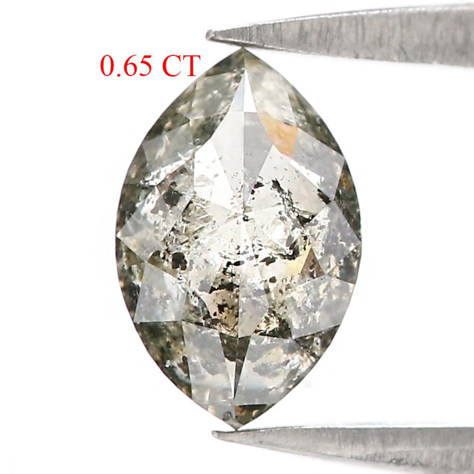 0.65 CT Natural Loose Marquise Shape Diamond Salt And Pepper Diamond 7.80 MM Natural Loose Diamond Black Grey Color Marquise Diamond QN2514