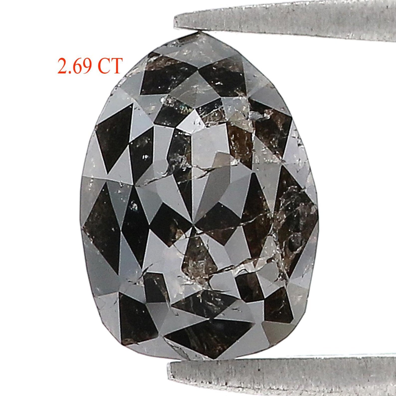 2.69 CT Natural Loose Pear Shape Diamond Black Color Pear Cut Diamond 9.60 MM Natural Loose Black Color Pear Brilliant Cut Diamond NQ6513