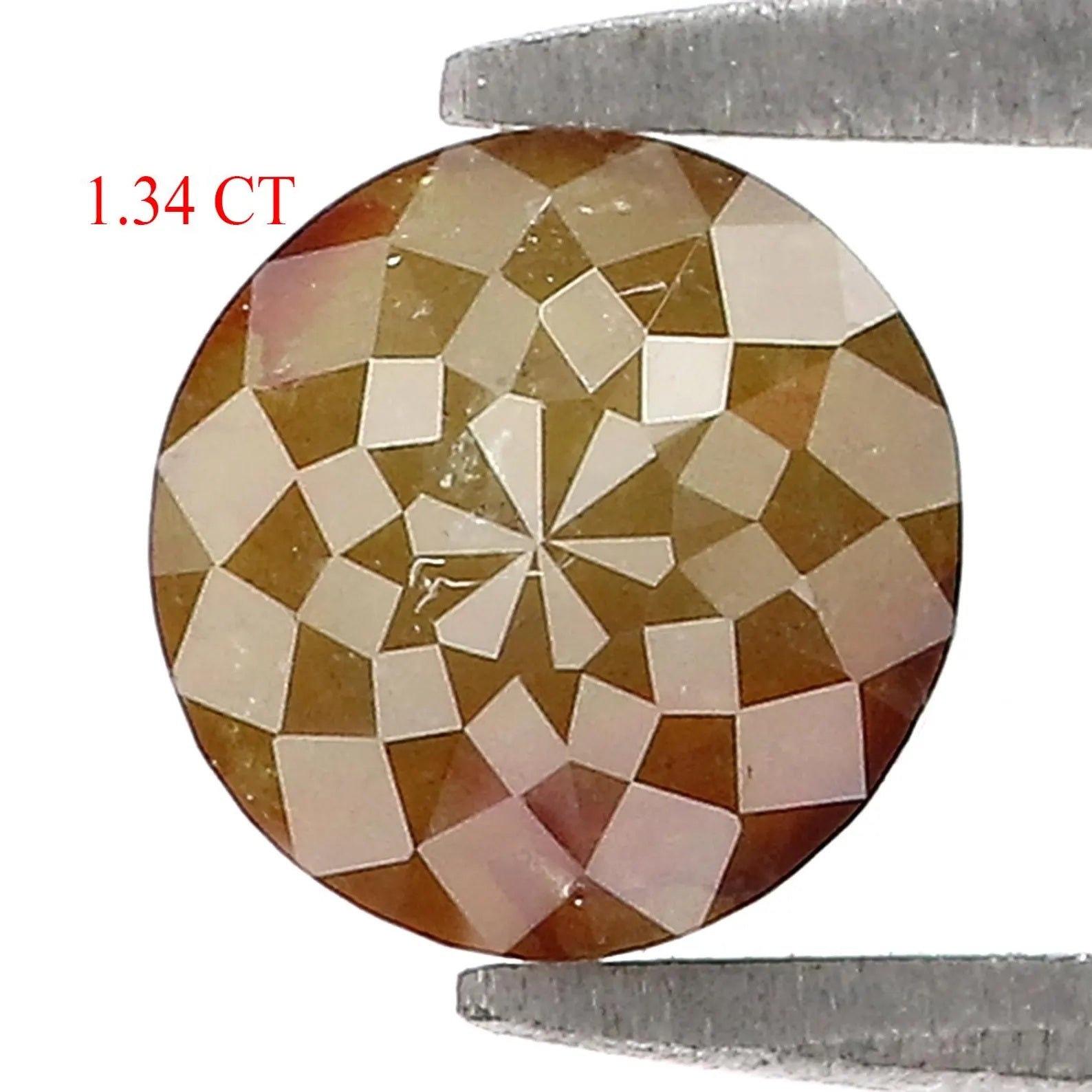 1.34 Ct Natural Loose Round Rose Cut Diamond Yellow Color Round Shape Diamond 6.10 MM Natural Loose Brown Color Round Rose Cut Diamond NQ173