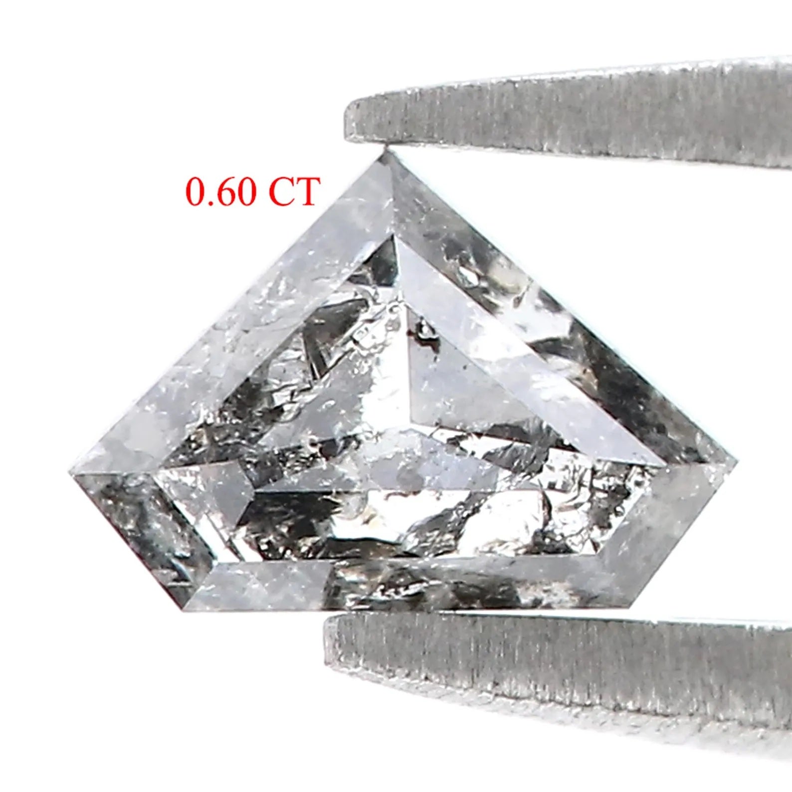 0.60 CT Natural Loose Shield Shape Diamond Salt And Pepper Shield Cut Diamond 4.70 MM Natural Loose Diamond Black Grey Shield Diamond QN756