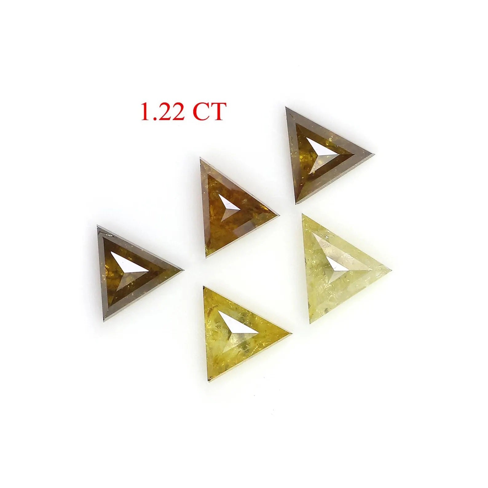 1.22 CT Natural Loose Triangle Shape Diamond Brown Yellow Color Triangle Diamond 4.20 MM Natural Diamond Triangle Rose Cut Diamond NQ1884