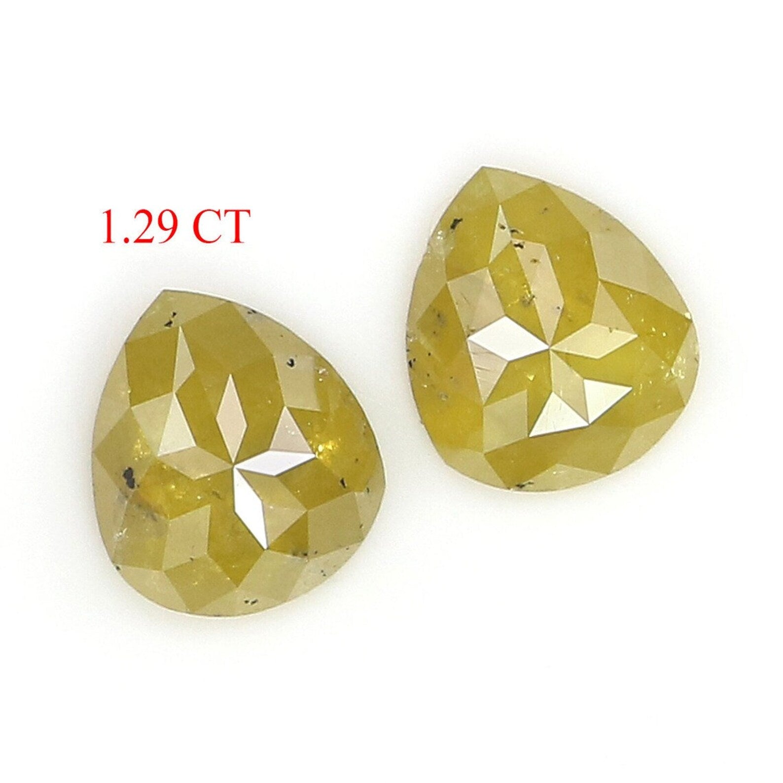 1.29 CT Natural Loose Pear Shape Diamond Yellow Color Pear Shape Diamond 6.52 MM Natural Loose Diamond Yellow Pear Rose Cut Diamond NQ2478