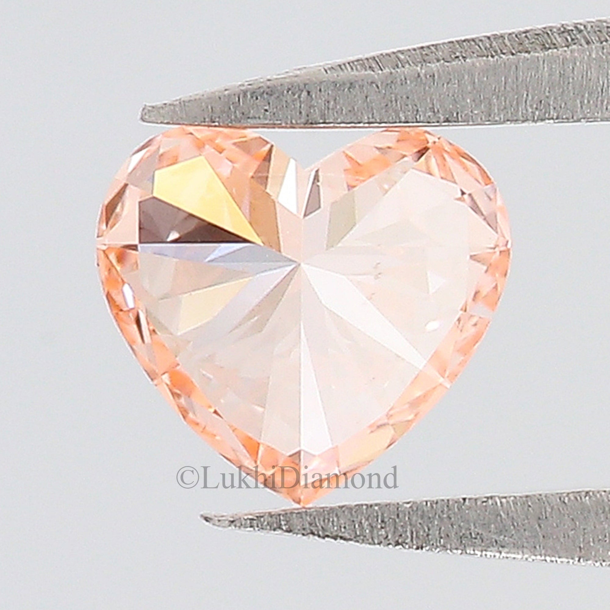 0.54 CT IGI Certified Heart Brilliant Cut Lab Grown Diamond Lab Created Fancy Vivid Pink Color Heart CVD Diamond Lab Made Cushion Q164