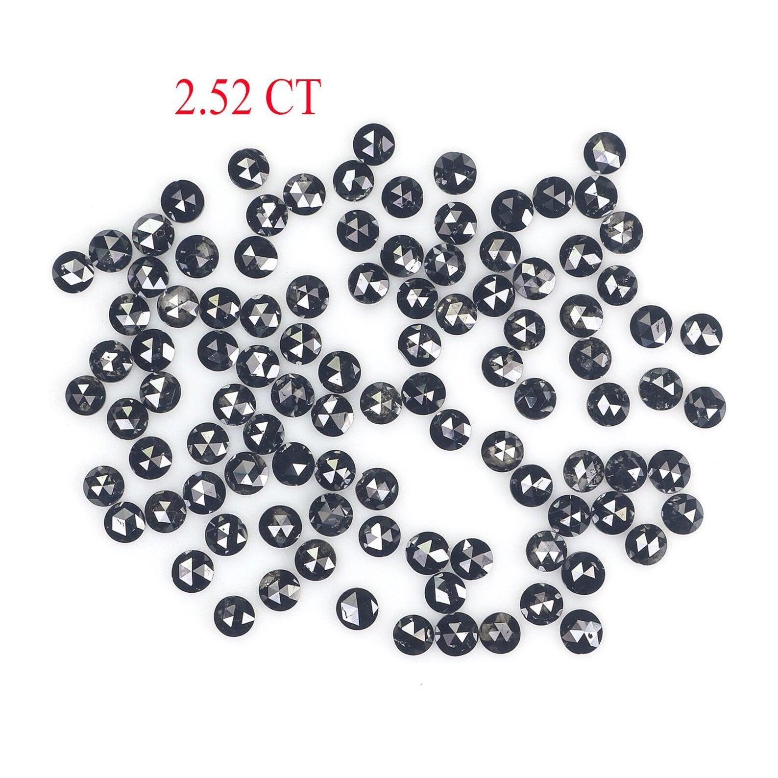 2.52 CT Natural Loose Round Shape Diamond Black Color Round Diamond 1.80 MM Natural Loose Diamond Black Color Round Rose Cut Diamond NQ1815