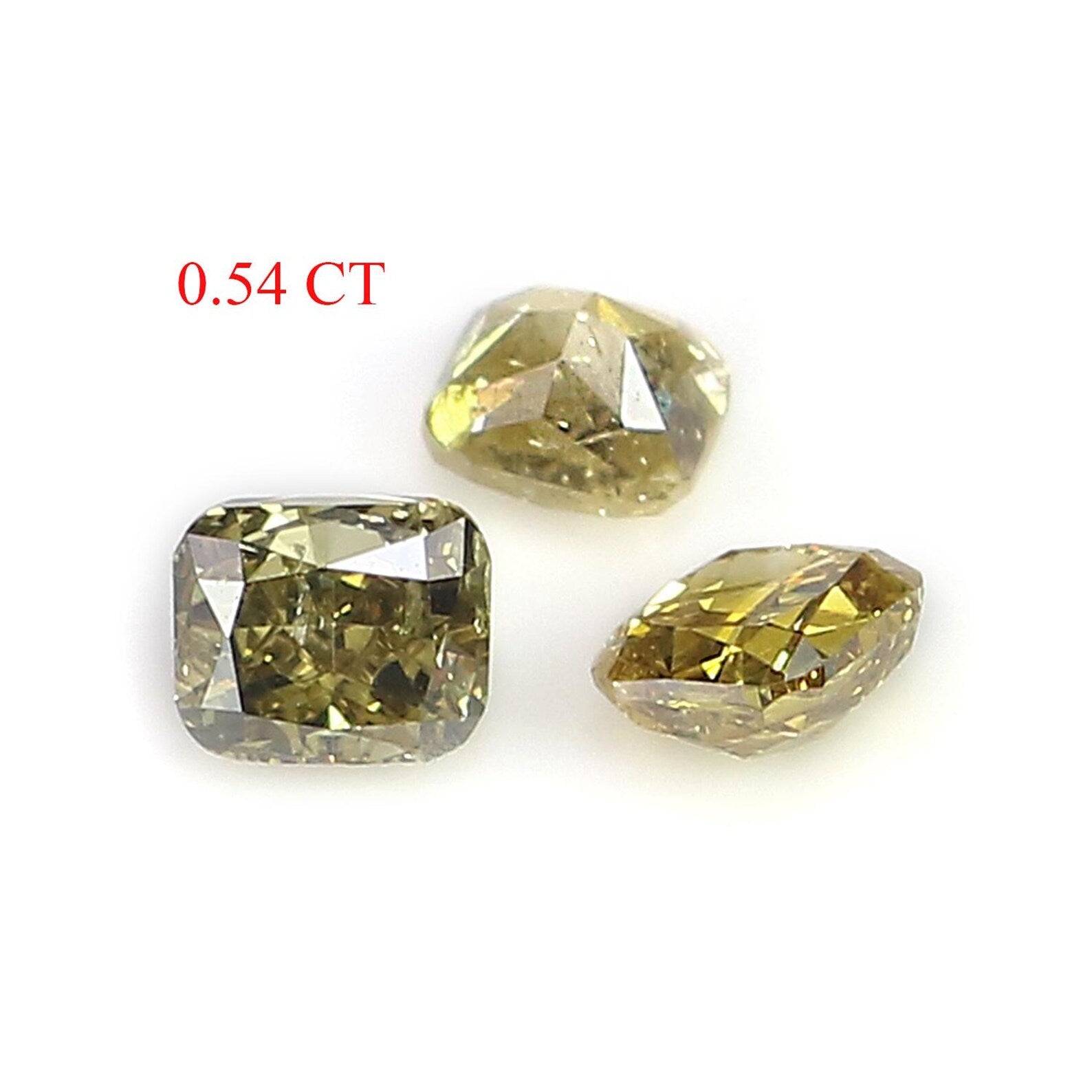 0.54 Ct Natural Loose Cushion Cut Diamond Yellow Color Cushion Cut Diamond 2.95 MM Natural Loose Green Cushion Brilliant Cut Diamond NQ1728