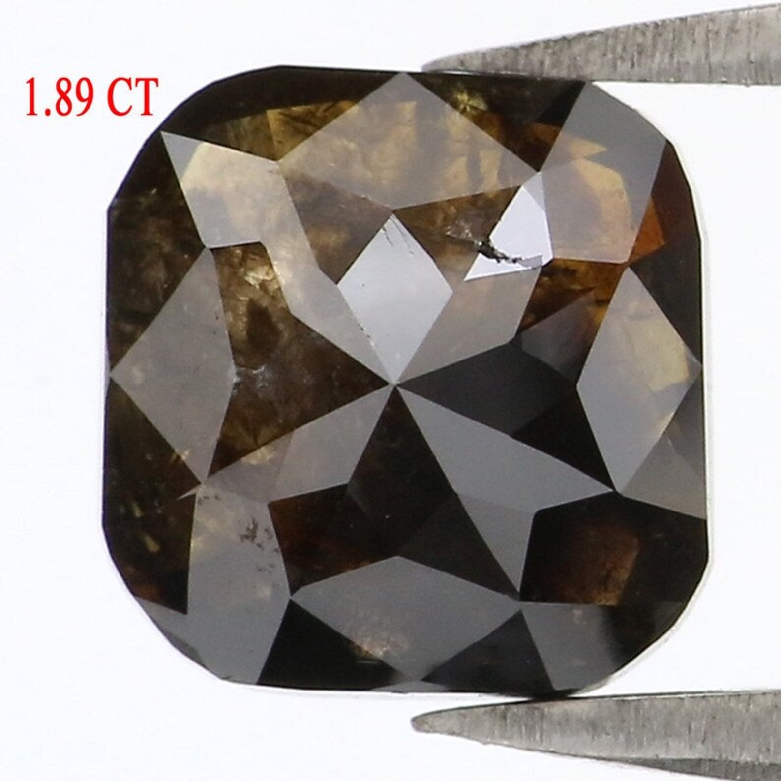 1.89 CT Natural Loose Cushion Shape Diamond Brown Color Cushion Diamond 7.00 MM Natural Diamond Black Color Cushion Rose Cut Diamond NQ8689