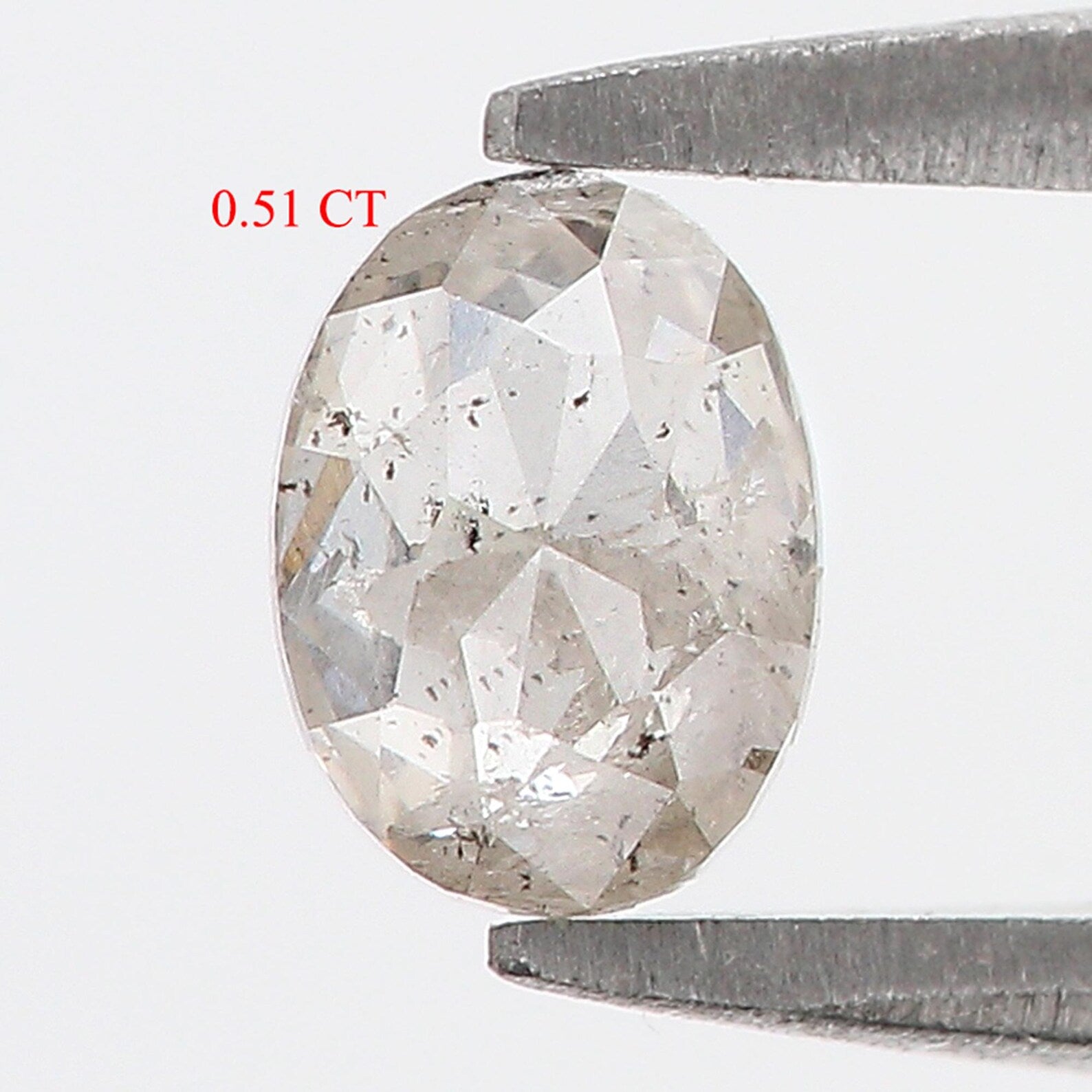 0.51 CT Natural Loose Oval Shape Diamond Brown Color Oval Diamond 5.65 MM Natural Salt and Pepper Diamond Oval Shape Rose Cut Diamond QN980