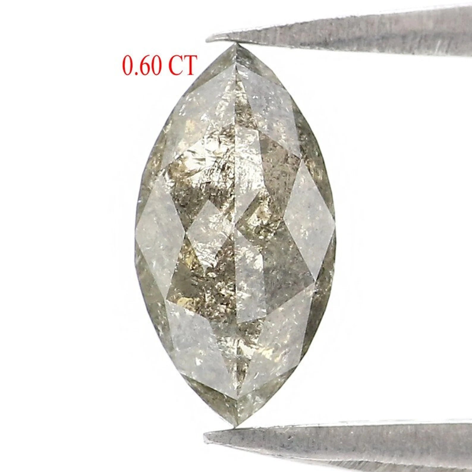 0.60 CT Natural Loose Marquise Shape Diamond Salt And Pepper Marquise Diamond 7.80 MM Natural Black Gray Marquise Rose Cut Diamond NQ2455