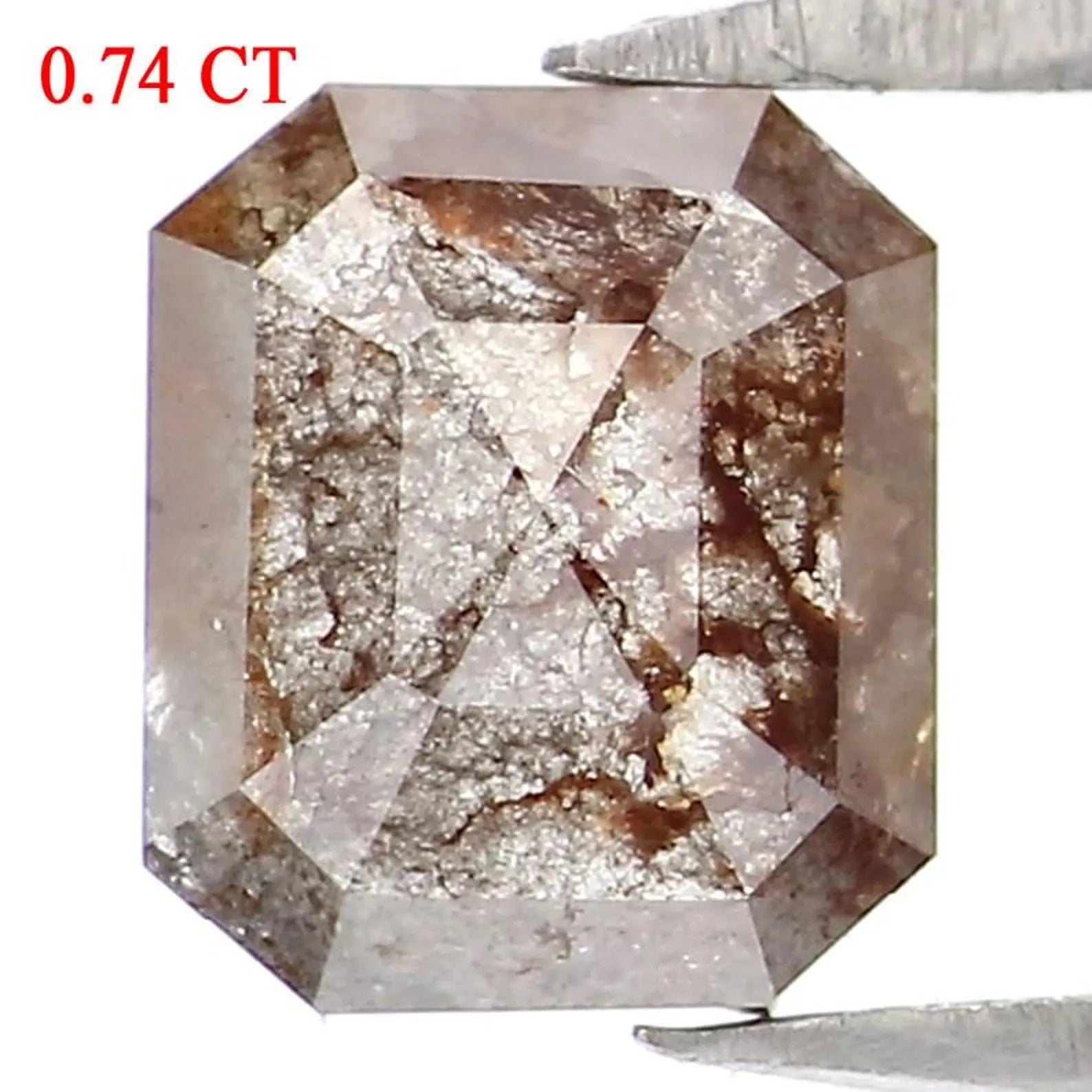 0.74 Ct Natural Loose Emerald Shape Diamond Brown Color Emerald Diamond 5.85 MM Natural Loose Brown Color Emerald Rose Cut Diamond NQ9347