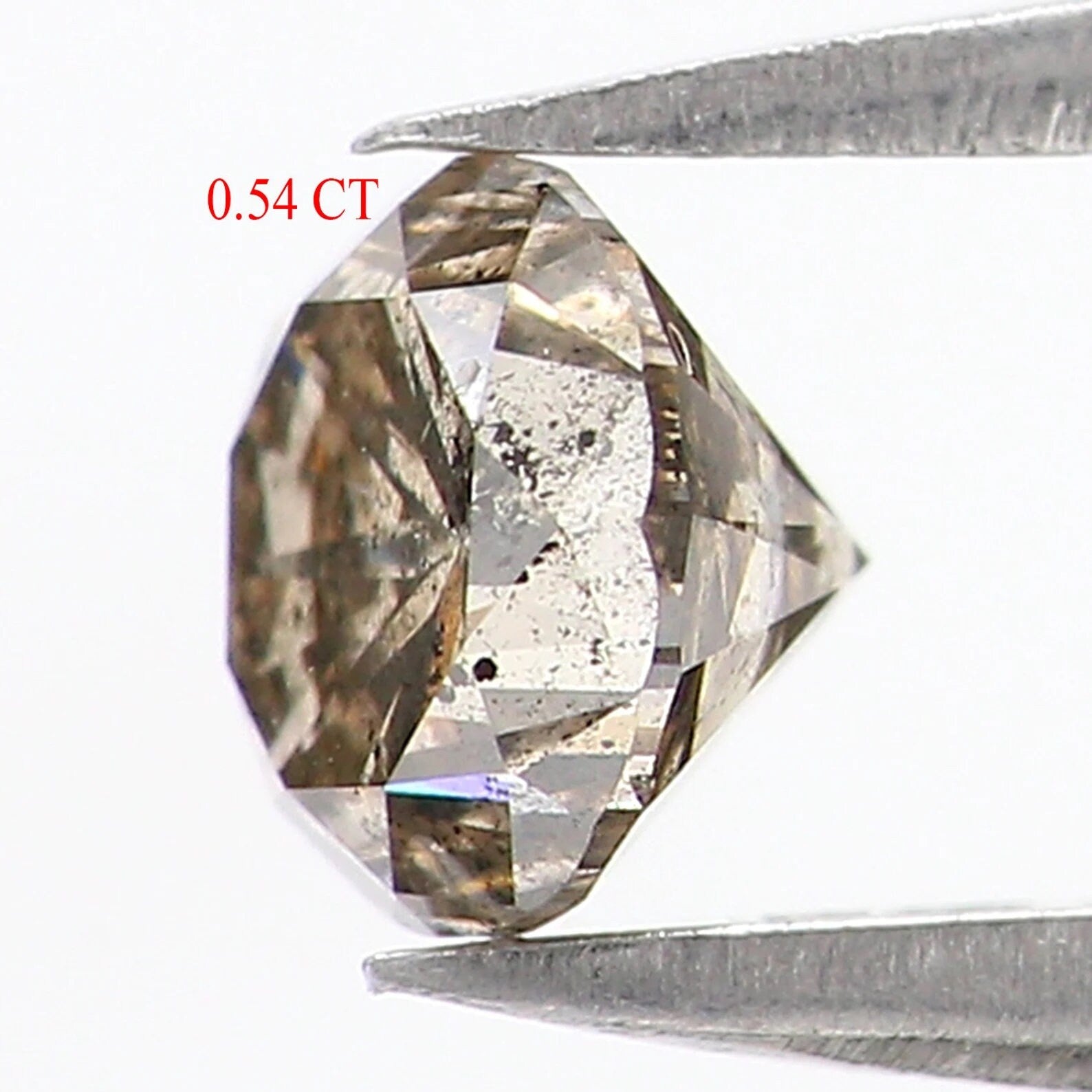 0.54 CT Natural Loose Round Cut Diamond Light Brown Color Round Cut Diamond 4.85 MM Natural Loose Diamond Round Brilliant Cut Diamond NQ268
