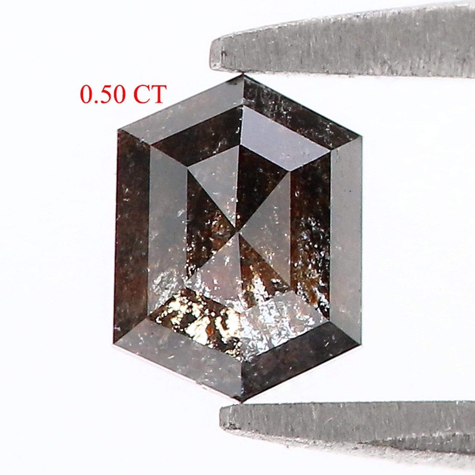 0.50 CT Natural Loose Hexagon Shape Diamond Salt And Pepper Hexagon Cut Diamond 5.50 MM Natural Loose Hexagon Shape Rose Cut Diamond QN1466