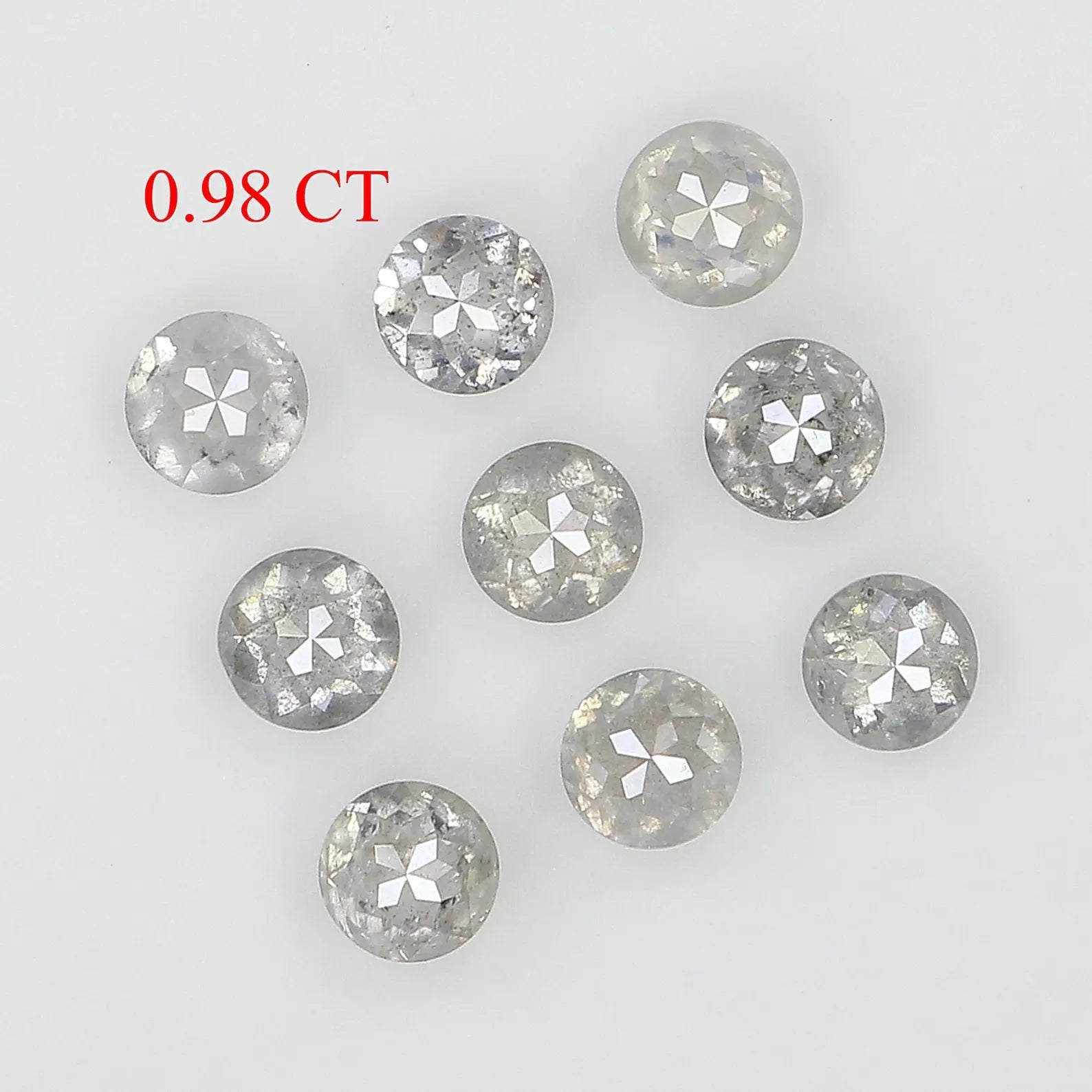 0.98 CT Natural Loose Round Shape Diamond Grey Color Round Diamond 2.70 MM Natural Loose Diamond Grey Color Round Rose Cut Diamond NQ2556