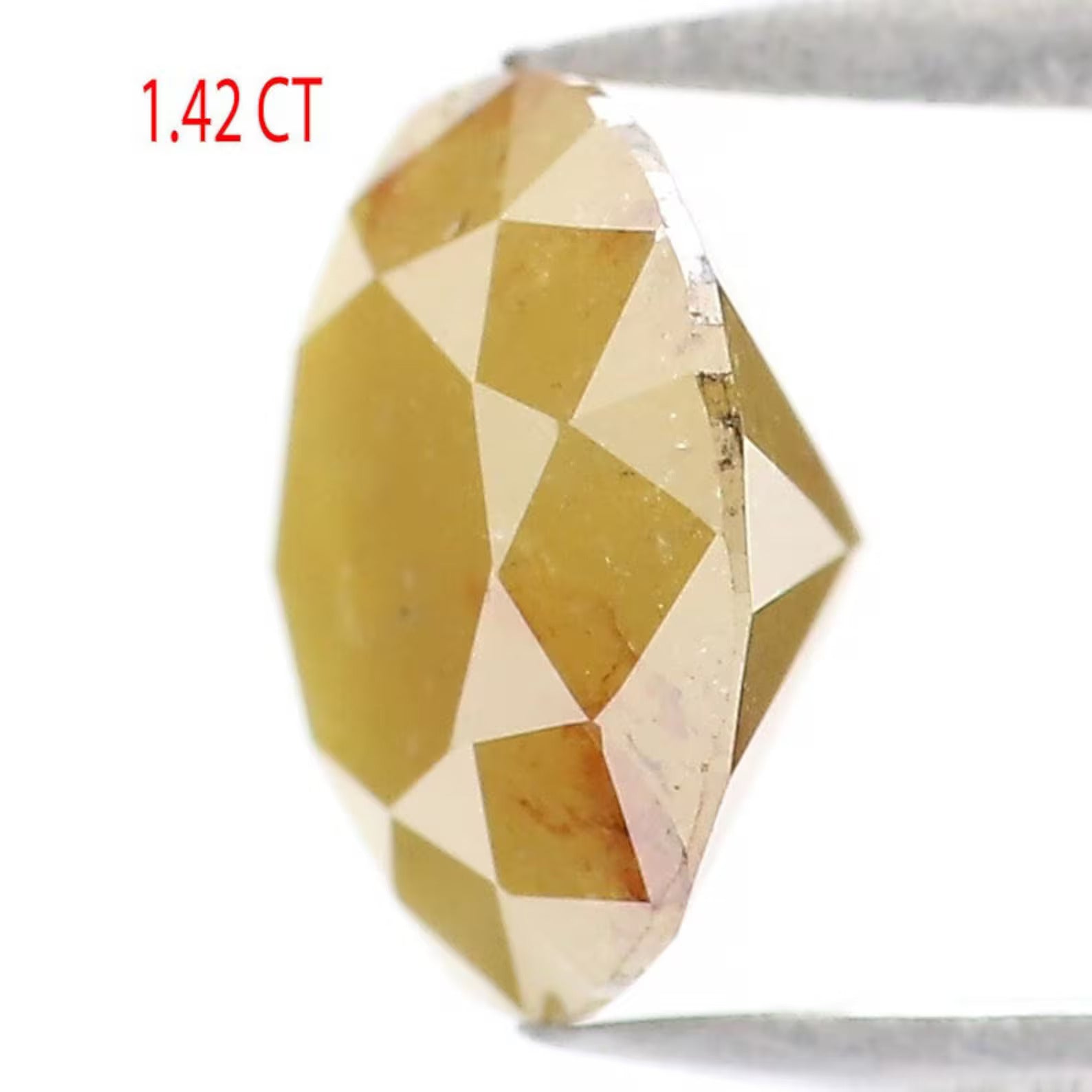 1.42 CT Natural Loose Round Shape Diamond Yellow Color Round Cut Diamond 7.40 MM Natural Loose Diamond Round Brilliant Cut Diamond NQ9078
