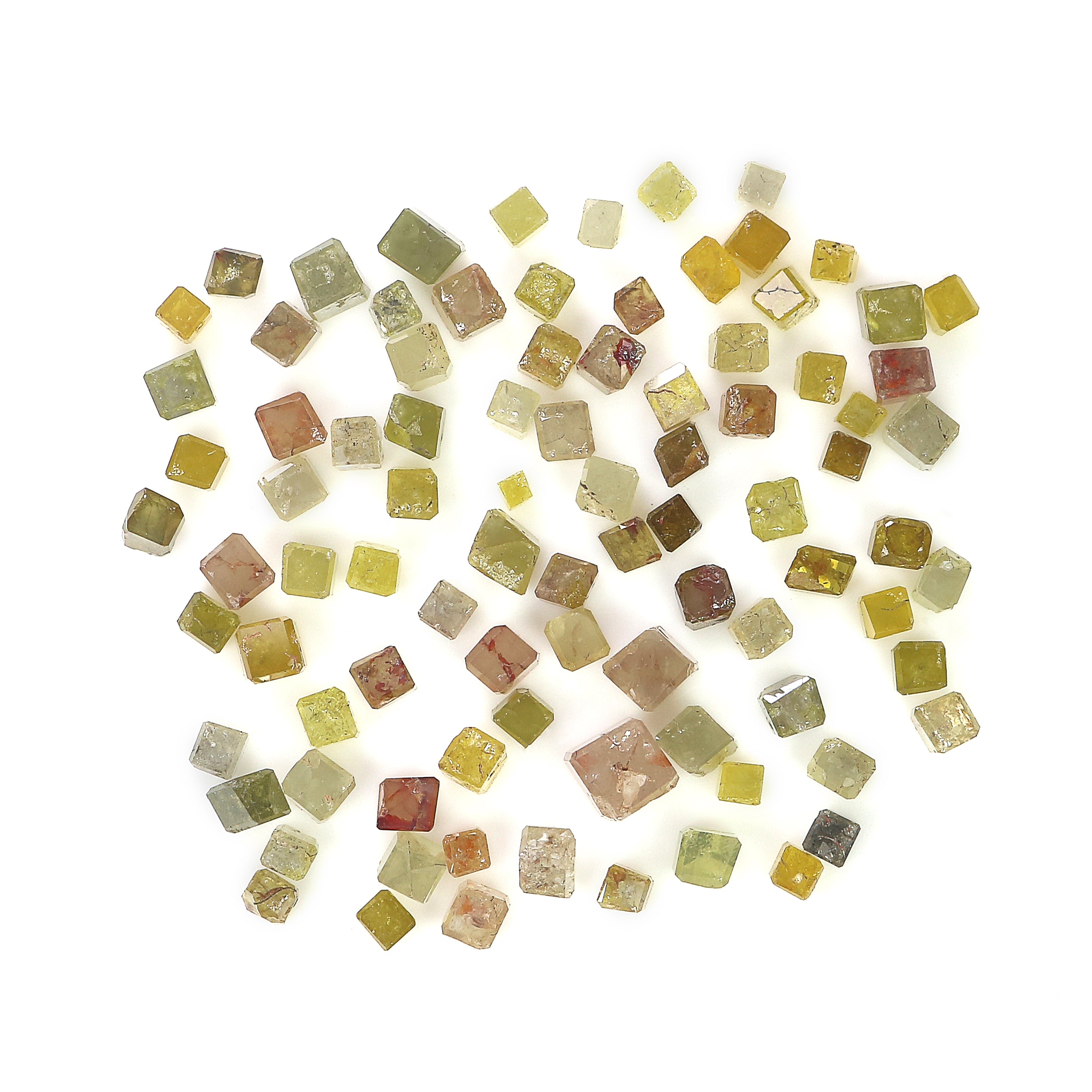 Natural Loose Square Cube Rough Shape Diamond Mix Color Square Uncut Diamond 1.50 to 2.50 MM Polished Square Cube Irregular Cut Diamond Q63