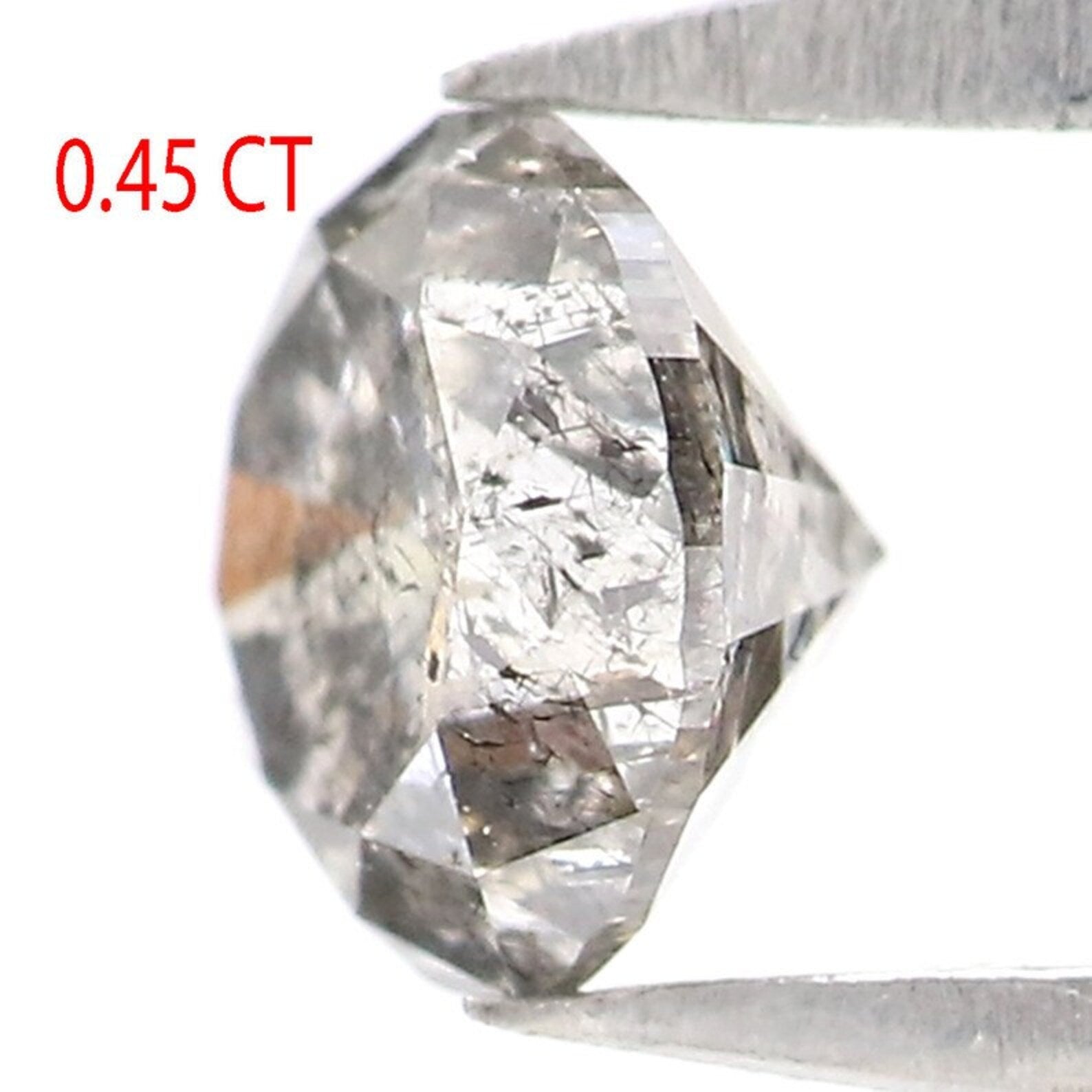 0.45 CT Natural Loose Round Shape Diamond Salt And Pepper Round Diamond 4.60 MM Natural Black Grey Color Round Brilliant Cut Diamond NQ2175