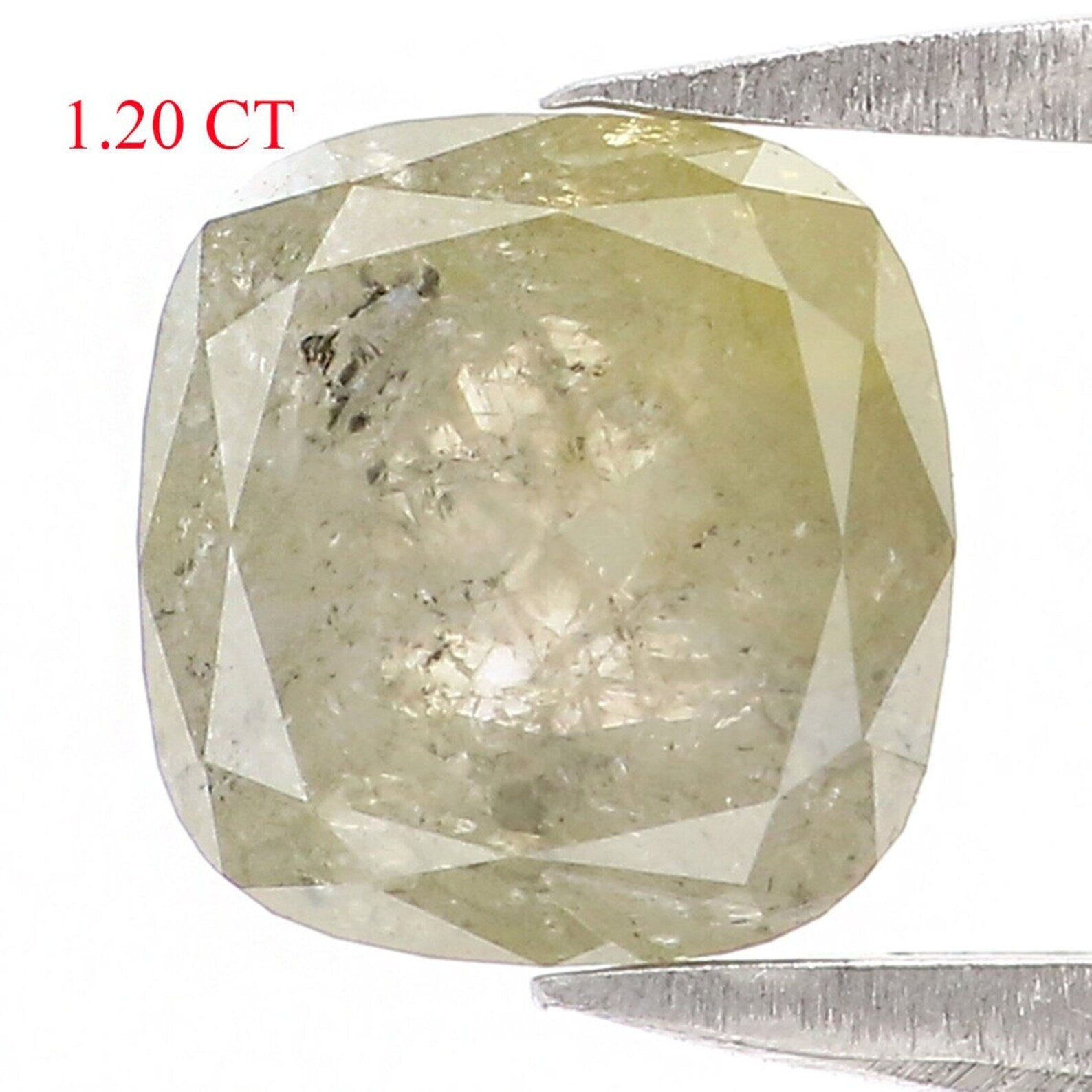 1.20 CT Natural Loose Cushion Shape Diamond Green Color Cushion Cut Diamond 6.35 MM Natural Loose Diamond Cushion Rose Cut Diamond NQ2378