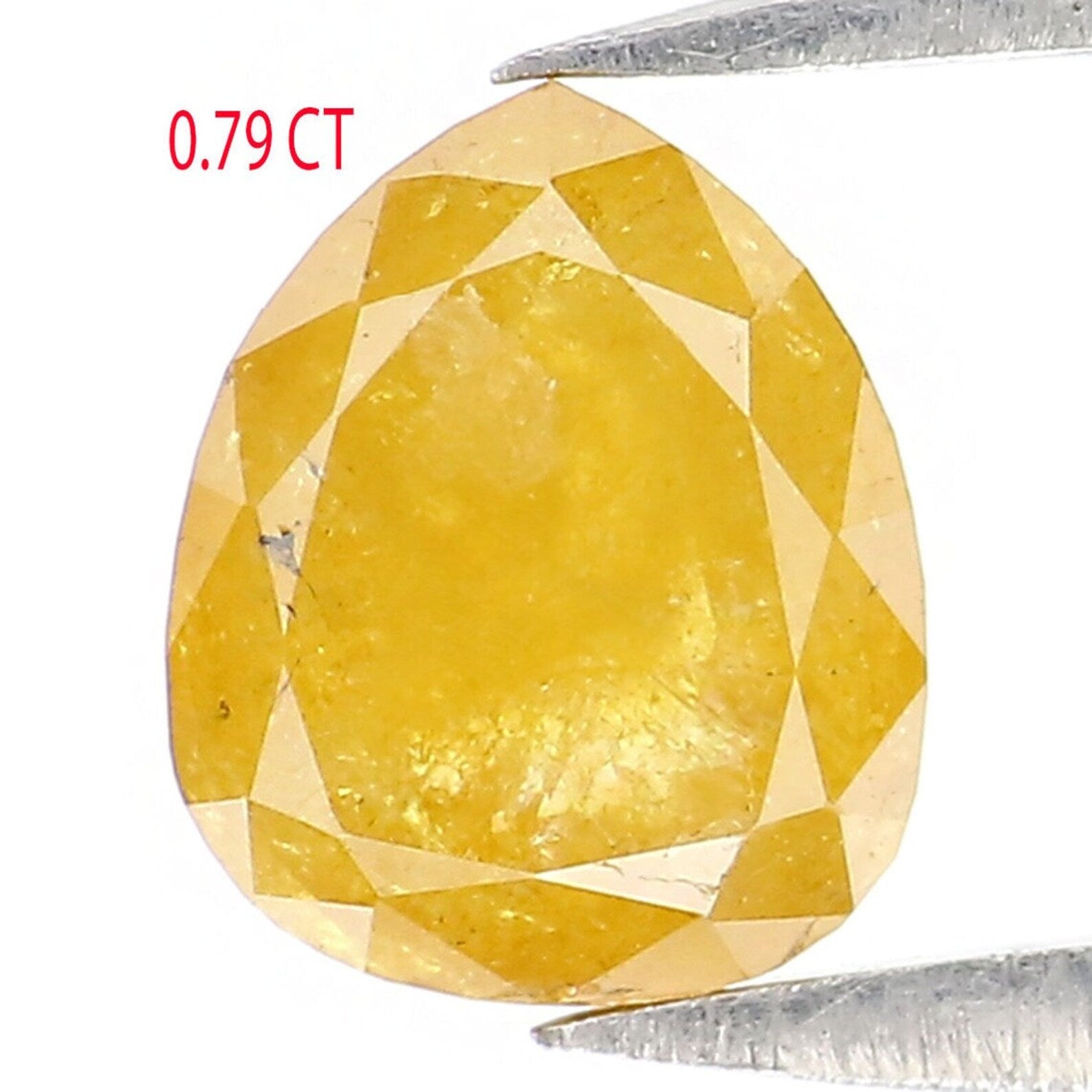 0.79 CT Natural Loose Pear Shape Diamond Yellow Color Pear Cut Diamond 6.45 MM Natural Loose Diamond Pear Shape Rose Cut Diamond NQ1966