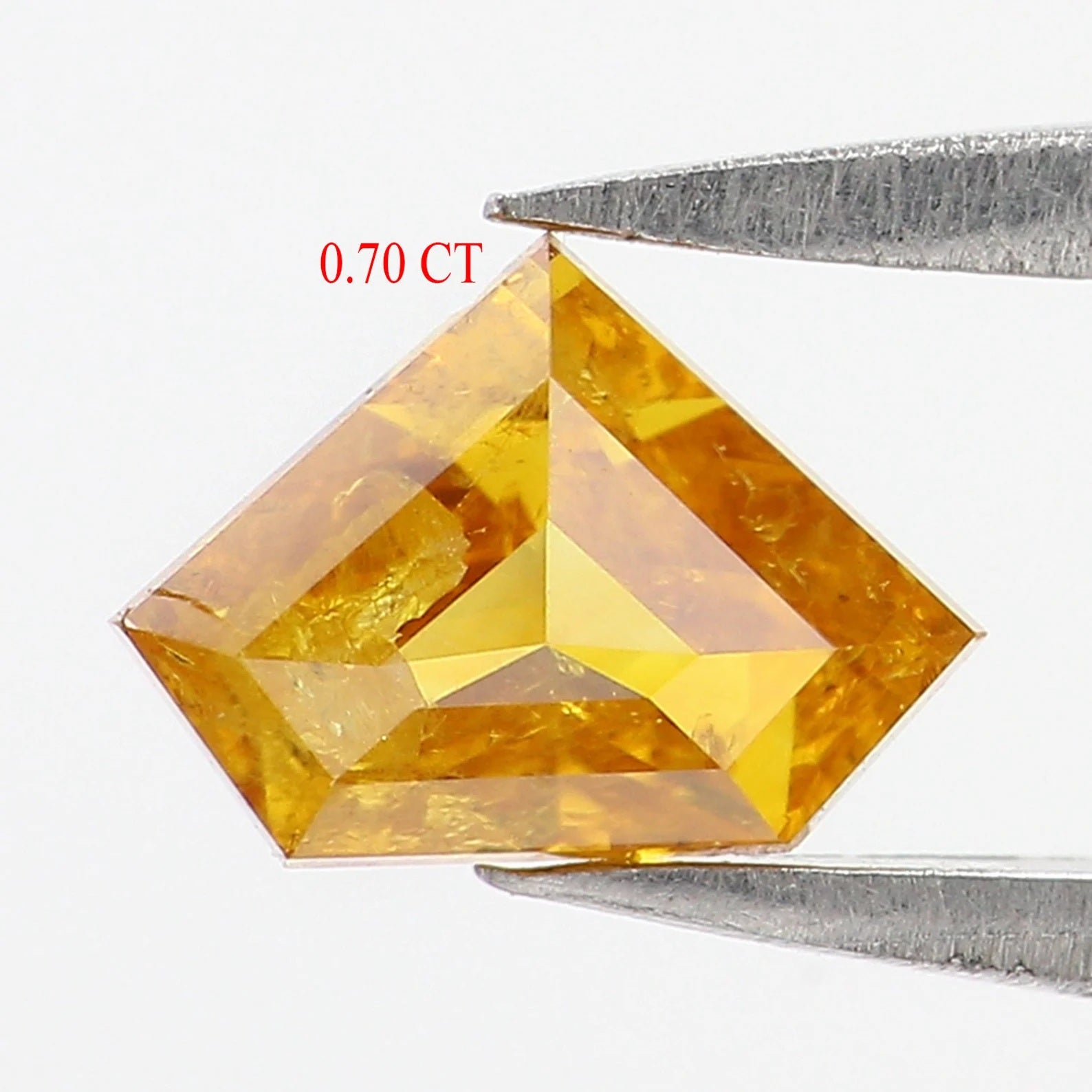 Natural Loose Shield Diamond, Yellow Color Shield Diamond, Natural Loose Diamond Shield Rose Cut Diamond 0.70 CT Shield Shape Diamond KDN549