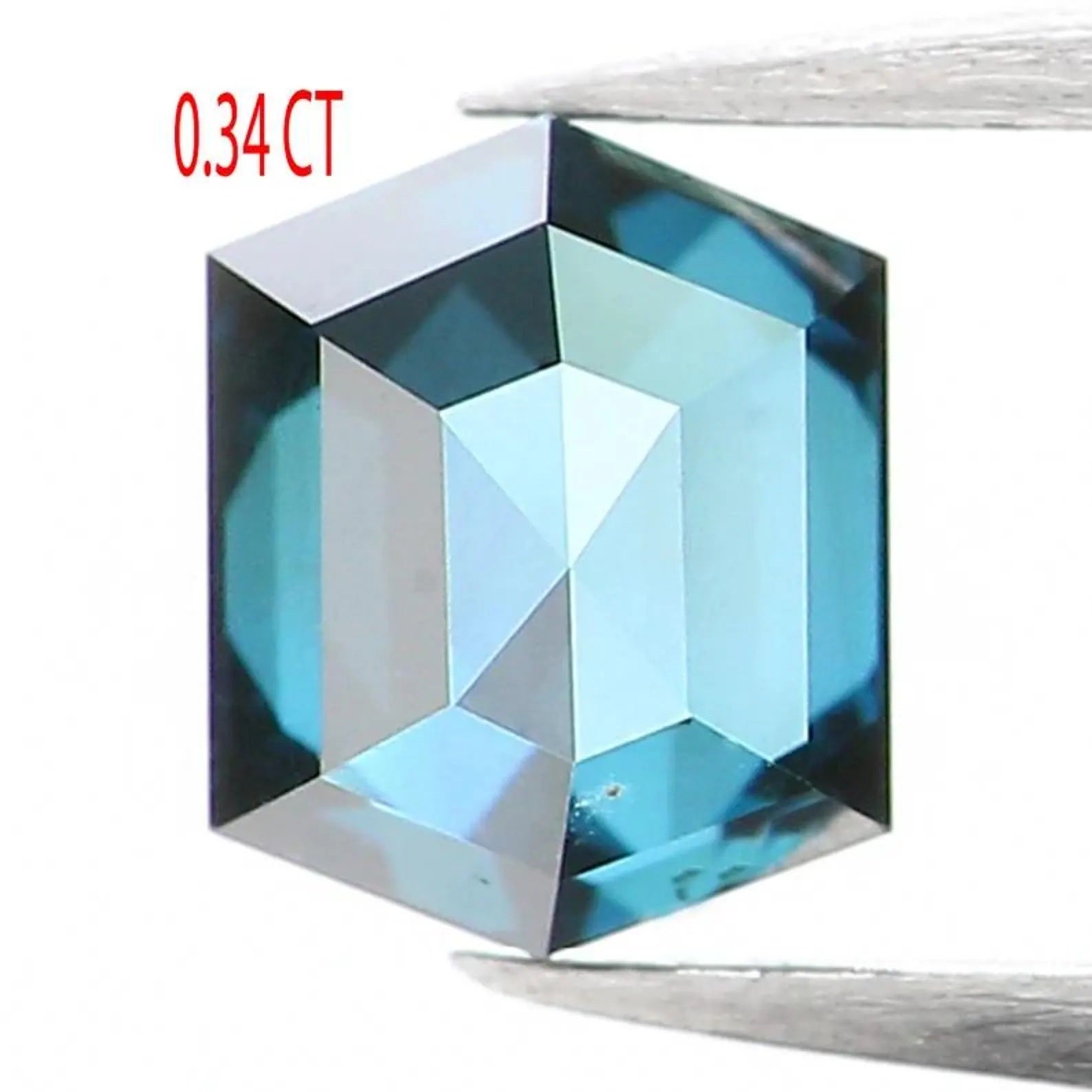 0.34 Ct Natural Loose Hexagon Shape Diamond Blue Color Hexagon Diamond 4.45 MM Natural Diamond Blue Color Hexagon Rose Cut Diamond NQ1395