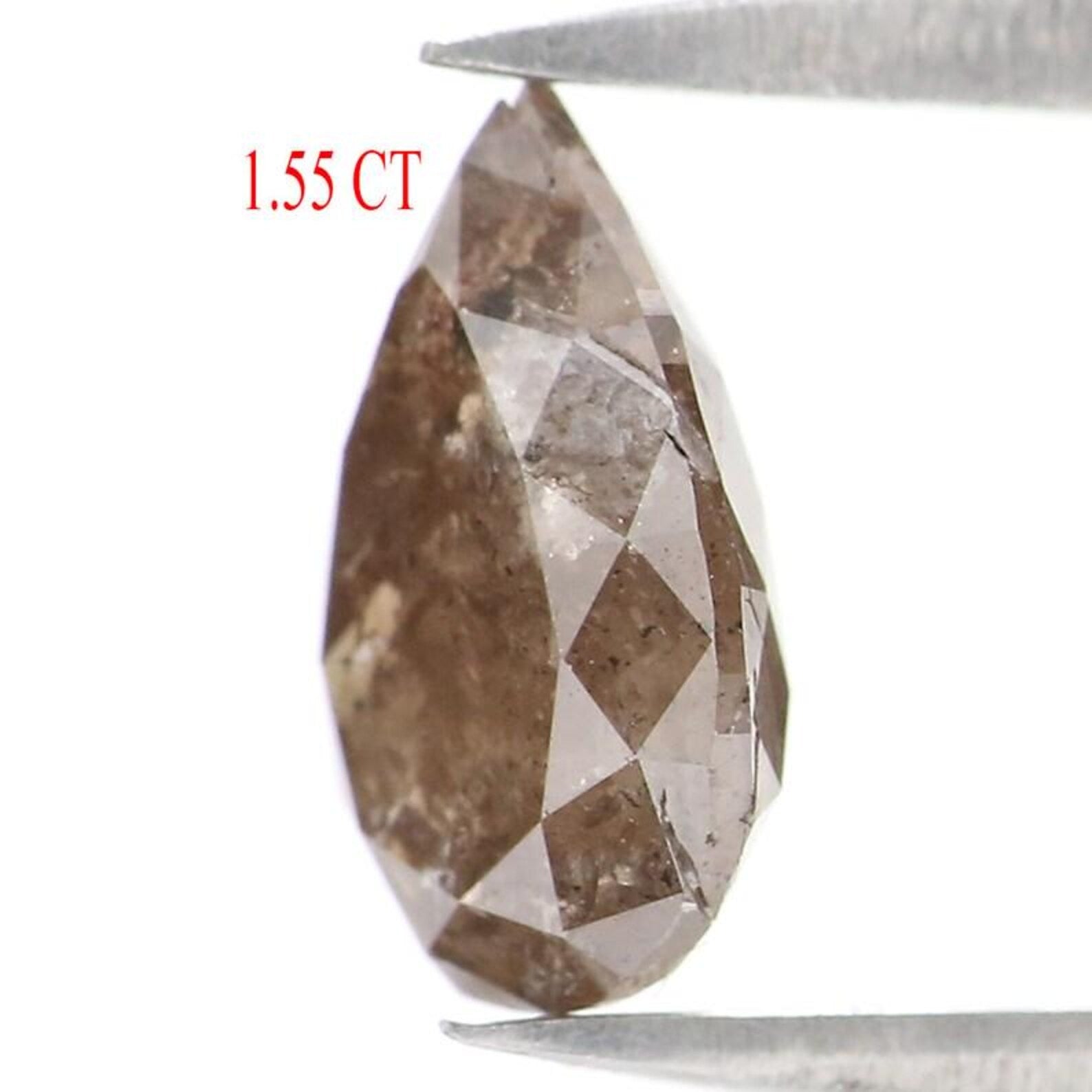 1.55 Ct Natural Loose Pear Shape Diamond Brown Color Pear Cut Diamond 9.05 MM Natural Loose Diamond Brown Color Pear Rose Cut Diamond NQ801