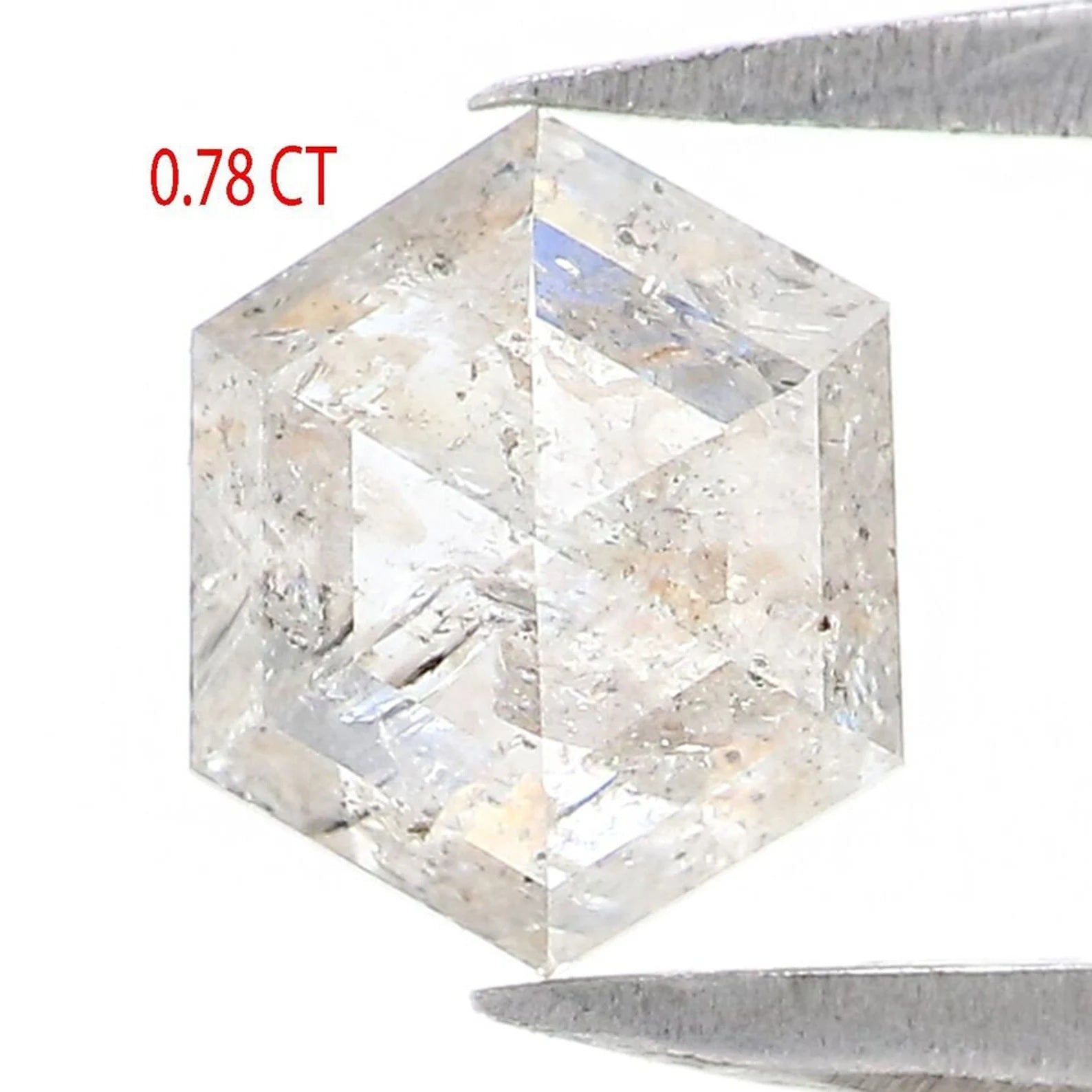 0.78 CT Natural Loose Hexagon Shape Diamond White - G Color Hexagon Diamond 6.15 MM Natural Loose Diamond Hexagon Rose Cut Diamond QN2183