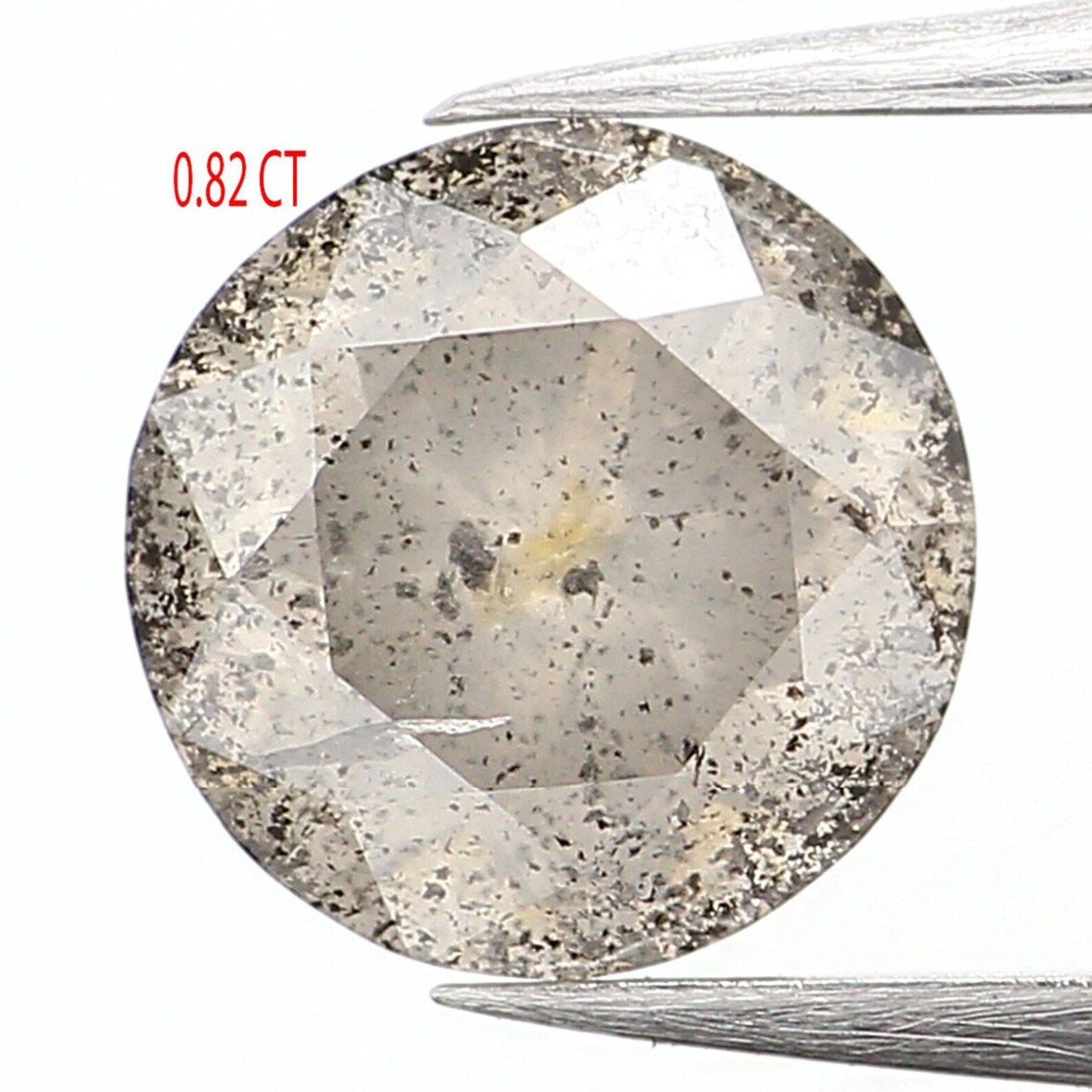 0.82 CT Natural Loose Round Diamond Salt And Pepper Round Diamond 5.70 MM Natural Loose Black Grey Color Round Brilliant Cut Diamond NQ1415
