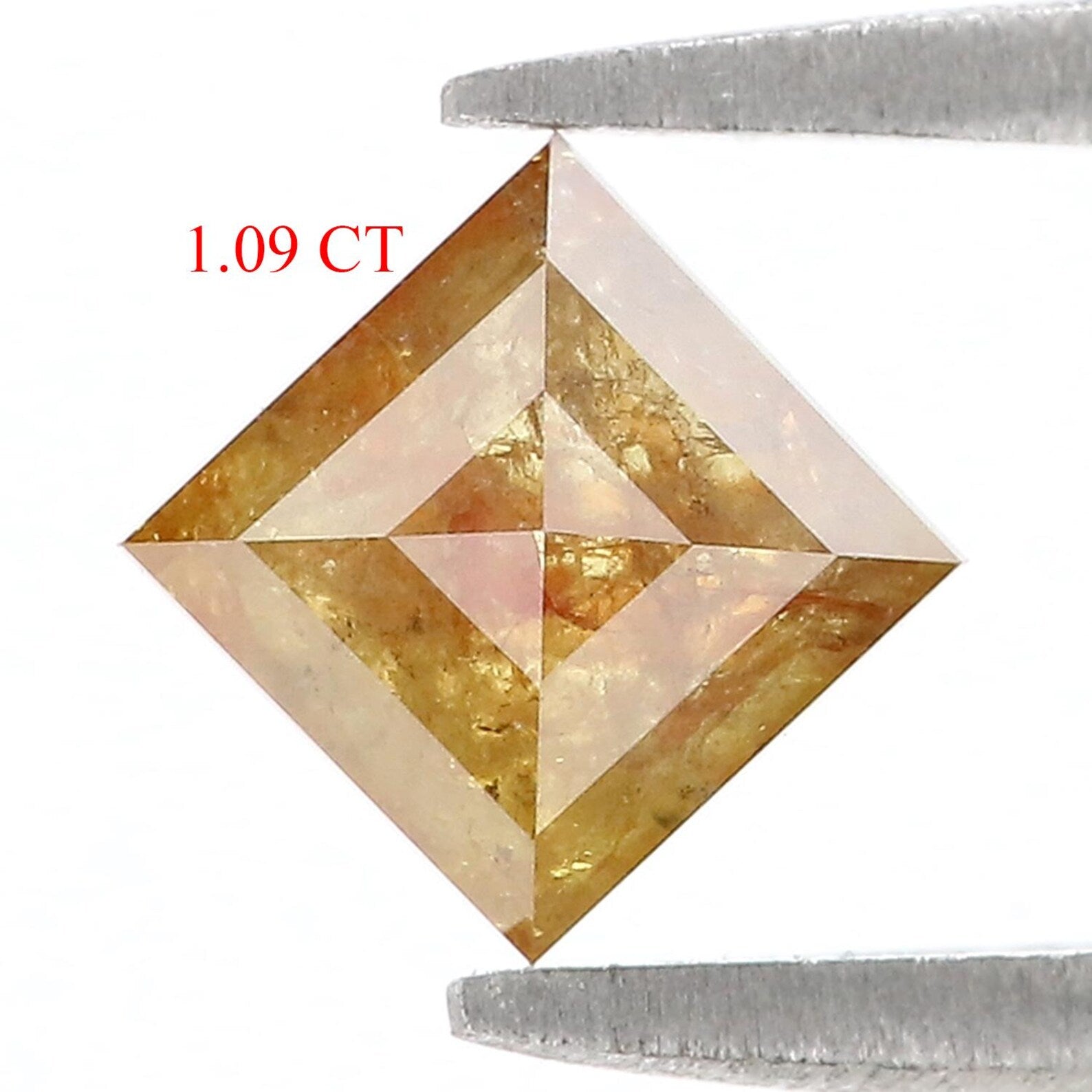 1.09 CT Natural Loose Kite Shape Diamond Yellow Color Kite Diamond 7.70 MM Natural Loose Diamond Yellow Color Kite Rose Cut Diamond QN768