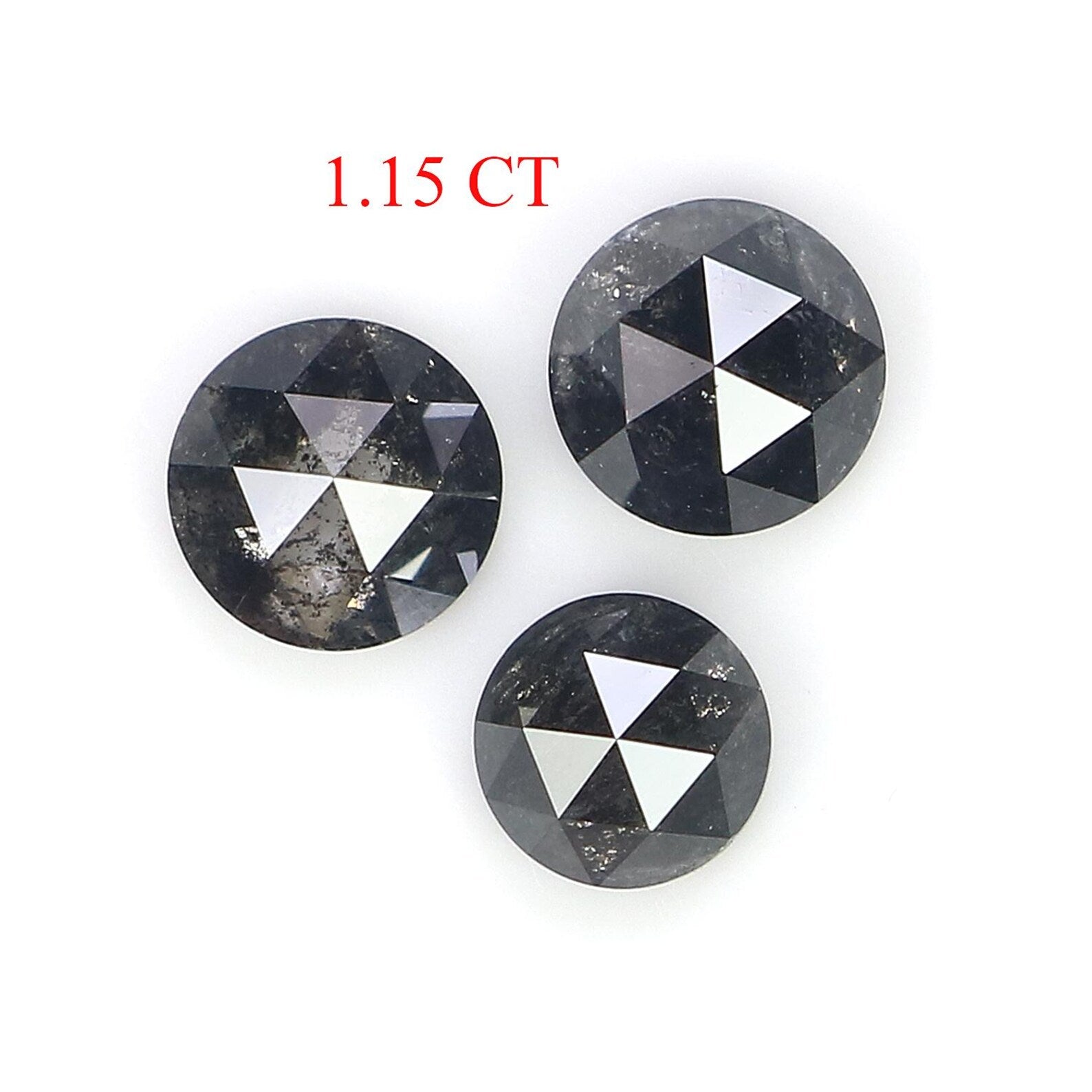 1.15 CT Natural Loose Round Cut Diamond Salt And Pepper Round Diamond 4.10 MM Natural Diamond Black Grey Color Round Rose Cut Diamond NQ8746