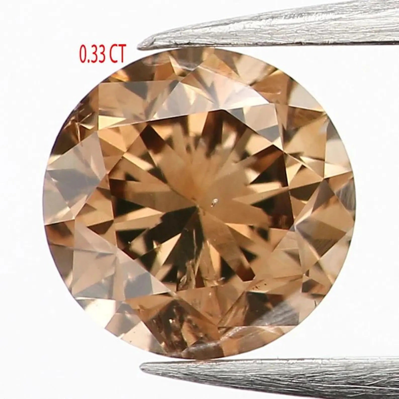 0.33 CT Natural Loose Round Shape Diamond Brown Color Round Cut Diamond 4.25 MM Natural Loose Brown Color Round Brilliant Cut Diamond NQ1217