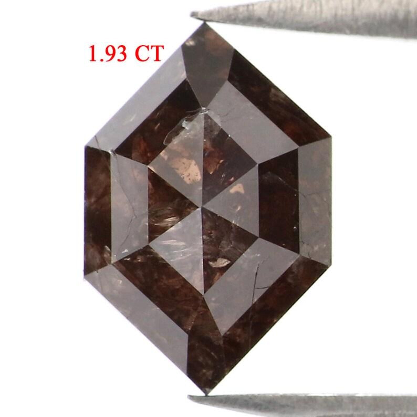 1.93 CT Natural Loose Hexagon Shape Diamond Brown Color Hexagon Diamond 9.80 MM Natural Loose Brown Color Hexagon Rose Cut Diamond NQ8285