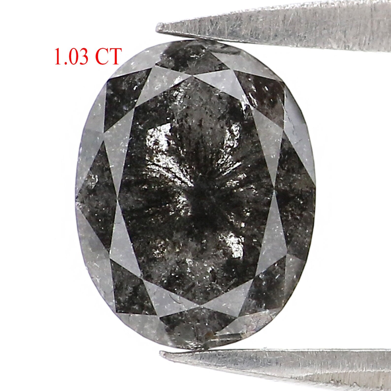 1.03 CT Natural Loose Oval Diamond Salt And Pepper Diamond Natural Loose Diamond 7.00 MM Oval Rose Cut Diamond Oval Shape Diamond NQ1345