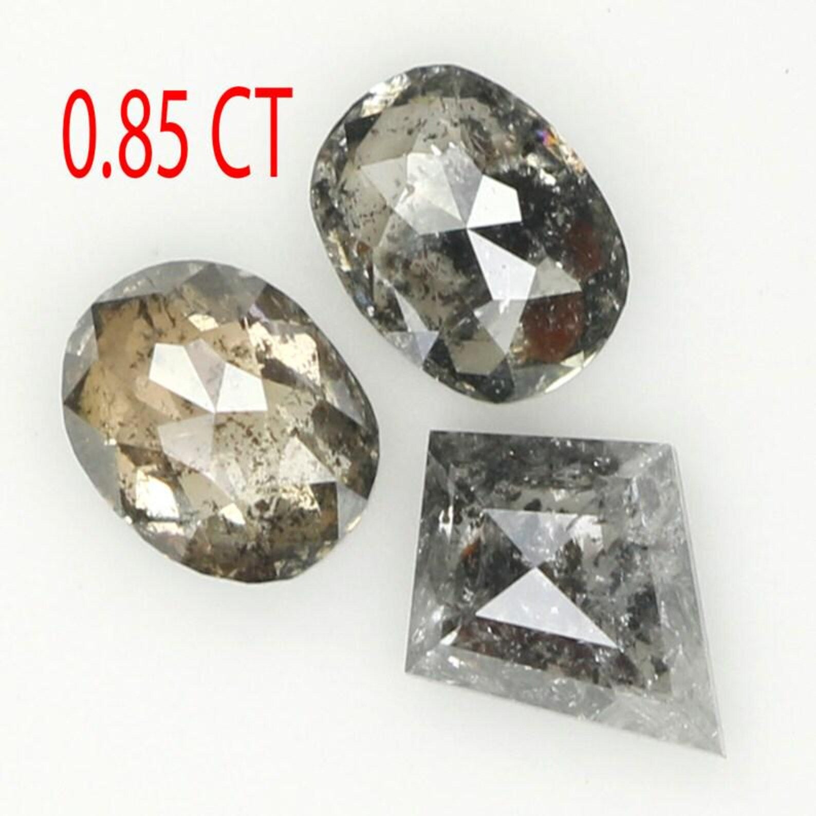 0.85 Ct Natural Loose Mix Shape Diamond Salt And Pepper Mix Shape Diamond 4.40 MM Natural Black Grey Color Mix Shape Rose Cut Diamond QN1213