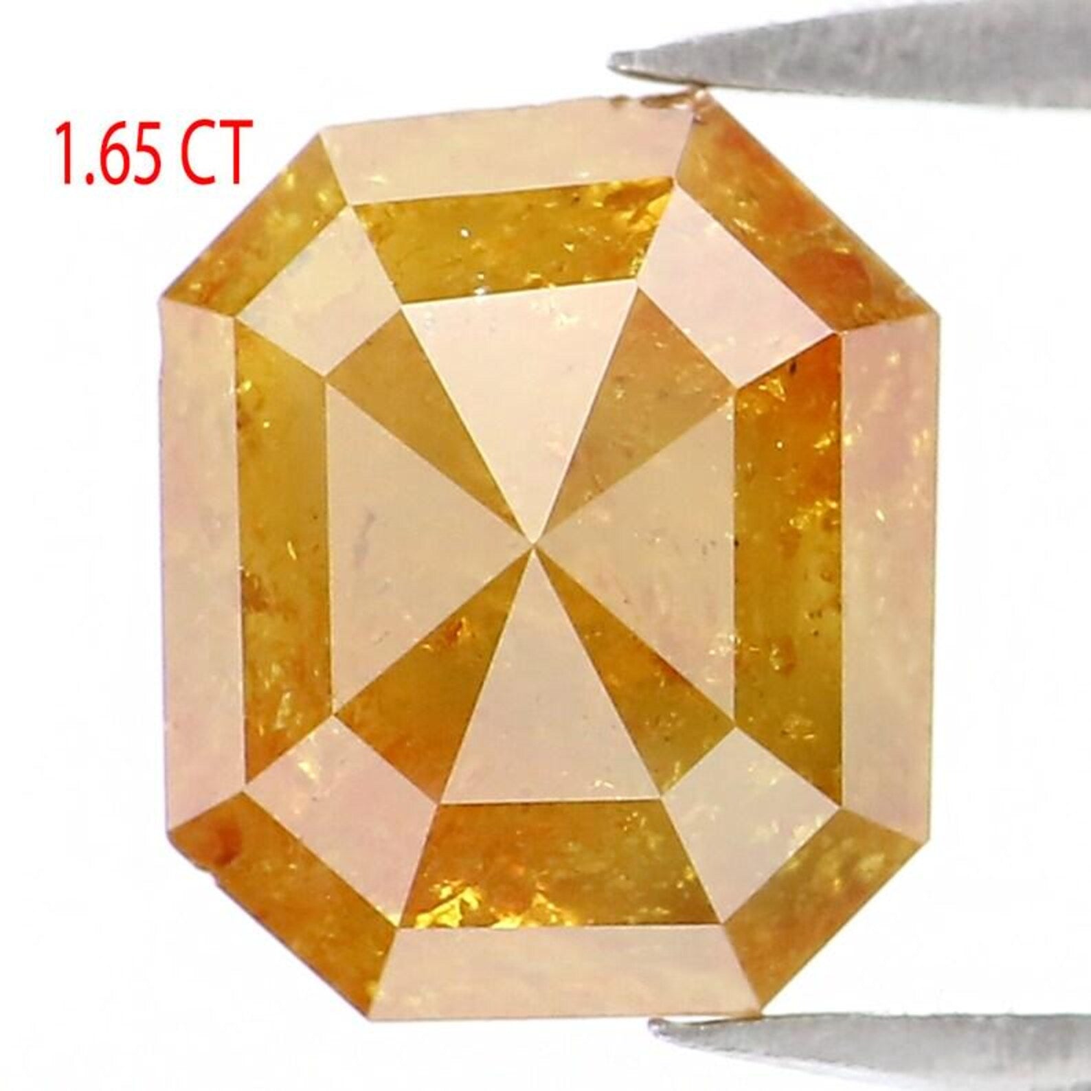 1.65 Ct Natural Loose Emerald Shape Diamond Brown Color Emerald Cut Diamond 7.20 MM Natural Yellow Color Emerald Rose Cut Diamond NQ8421