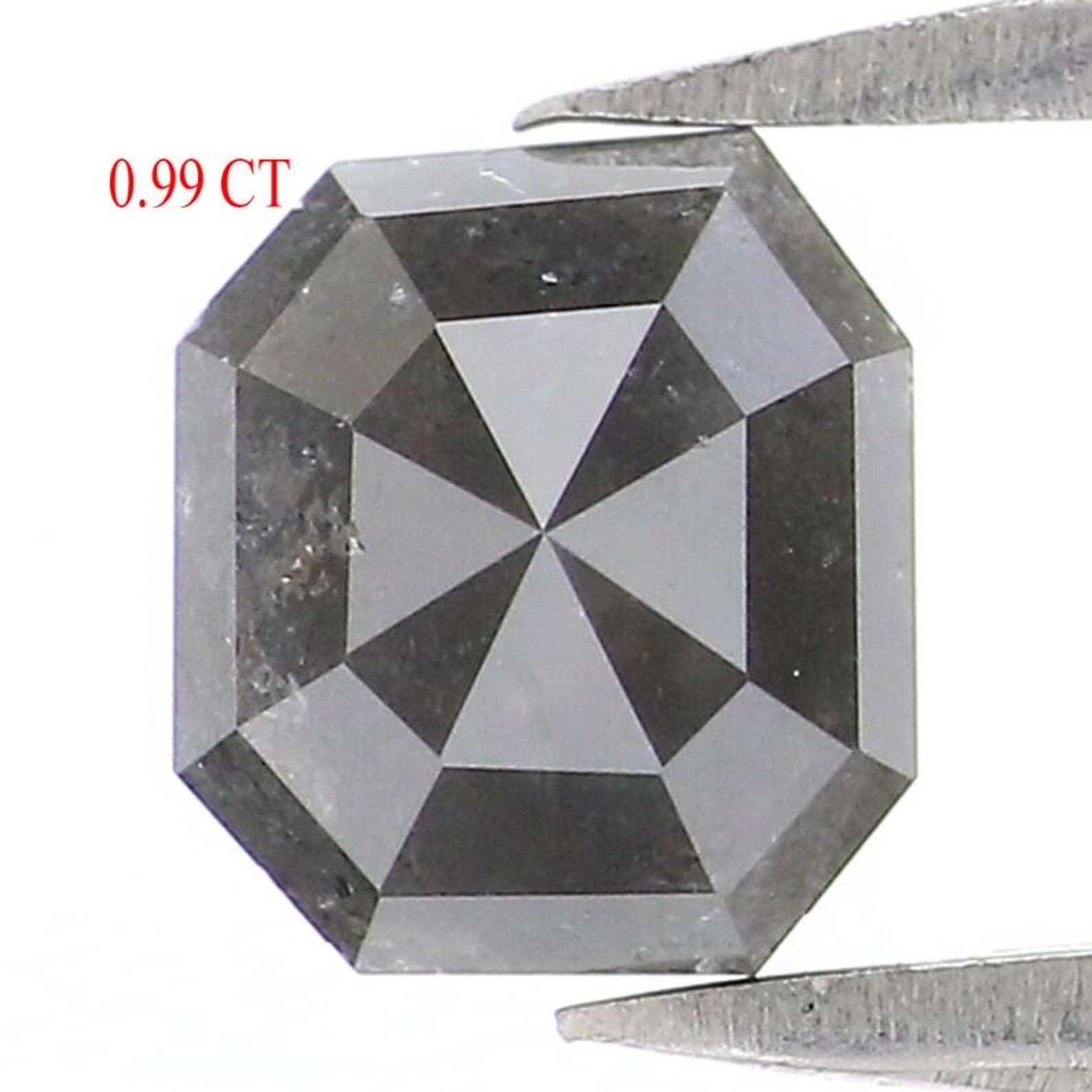 0.99 CT Natural Loose Radiant Shape Diamond Grey Color Radiant Cut Diamond 5.70 MM Natural Loose Grey Color Radiant Rose Cut Diamond NQ8127