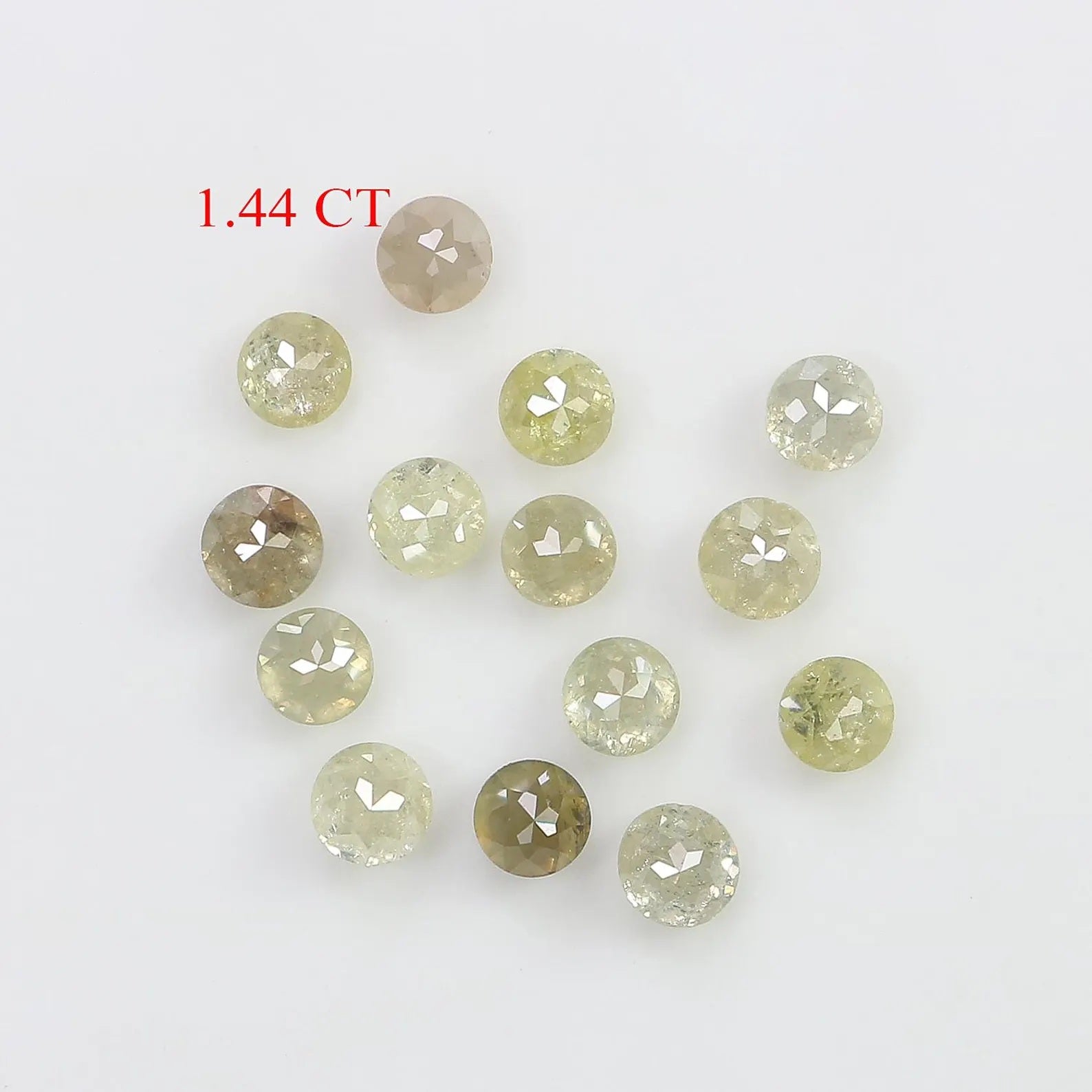 1.44 Ct Natural Loose Round Shape Diamond Yellow Color Round Diamond 2.50 MM Natural Diamond Yellow Color Round Rose Cut Diamond NQ1681