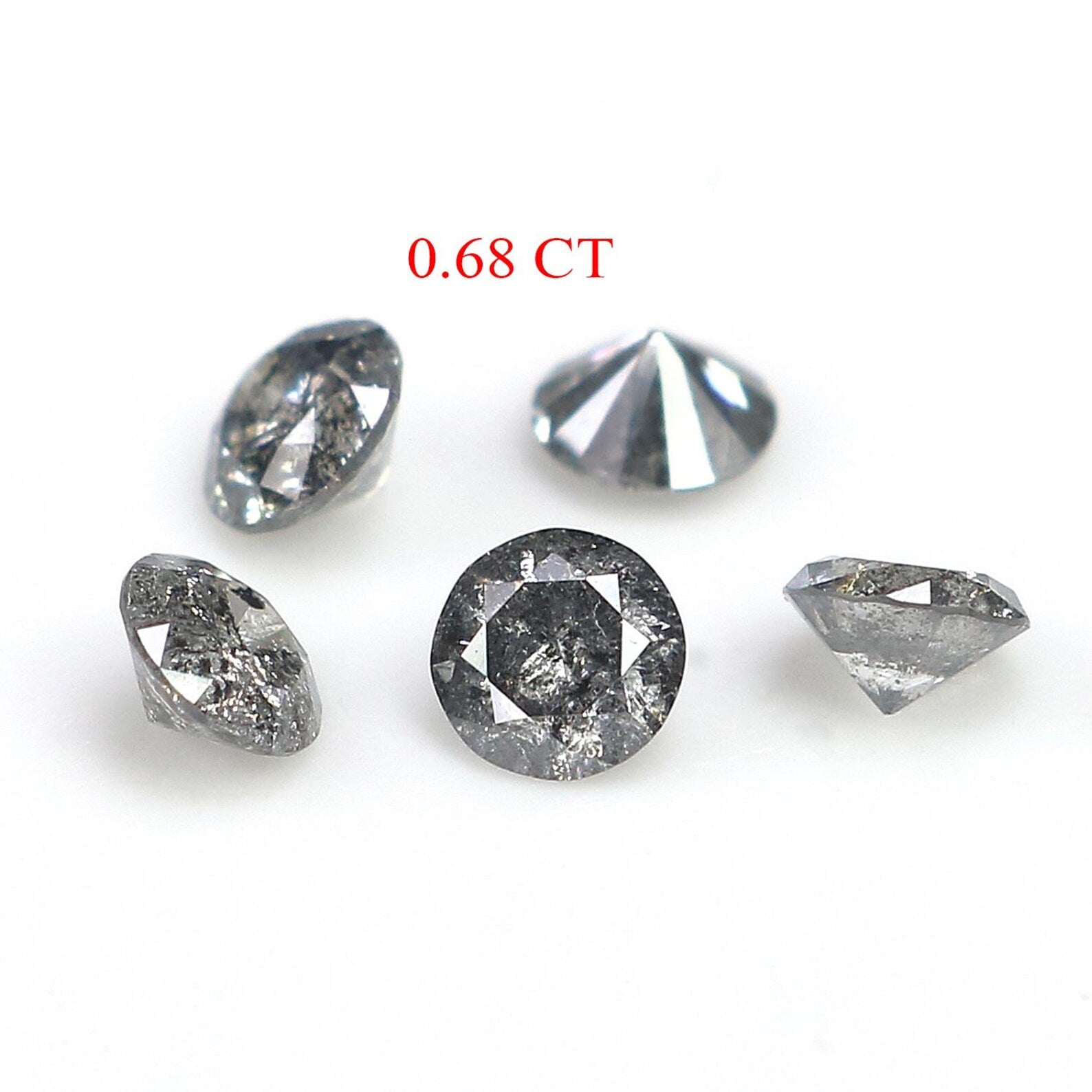 0.68 CT Natural Loose Round Diamond Salt And Pepper Round Diamond 3.20 MM Natural Loose Black Grey Color Round Brilliant Cut Diamond NQ1615