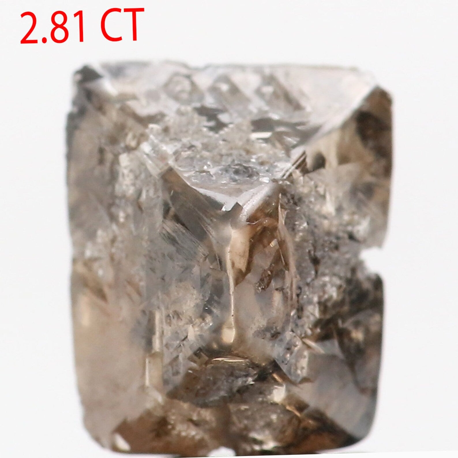 2.81 Ct Natural Loose Diamond Rough Brown Color I3 Clarity 9.55 MM KDN145