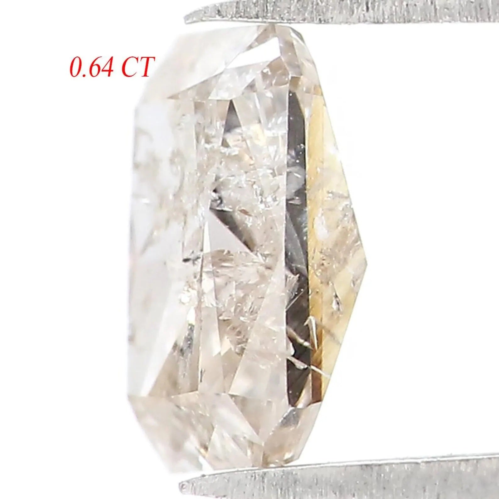 0.64 Ct Natural Loose Emerald Shape Diamond Yellow Color Emerald Diamond 5.60 MM Natural Grey Color Emerald Brilliant Cut Diamond NQ8713