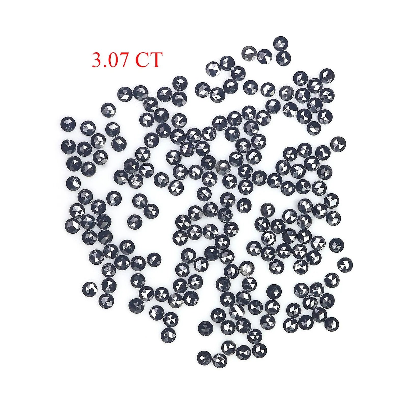 3.07 Ct Natural Loose Round Shape Diamond Black Color Round Cut Diamond 1.55 MM Natural Diamond Black Color Round Rose Cut Diamond NQ1822