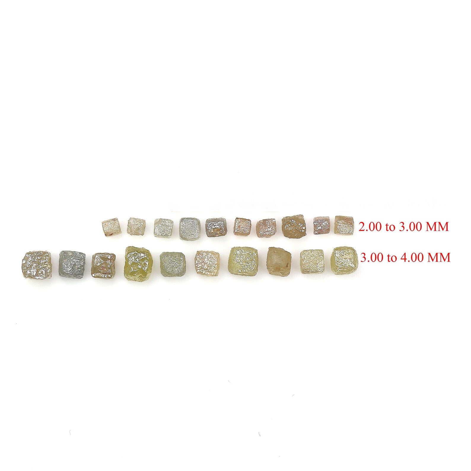 Natural Loose Rough Cube Shape Diamond Mix Color Diamond 2.00 to 4.00 MM 10 PCS Scoop Undrilled Uncut Rough Cube Irregular Cut Diamond Q126