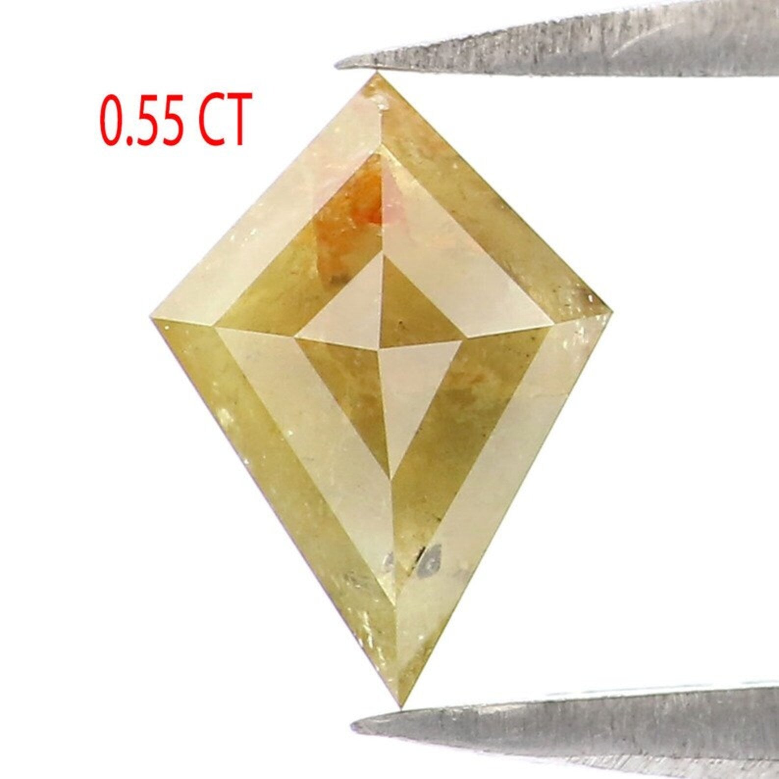 0.55 Ct Natural Loose Kite Shape Diamond Yellow Color Kite Cut Diamond 7.90 MM Natural Diamond Yellow Color Kite Rose Cut Diamond NQ2082