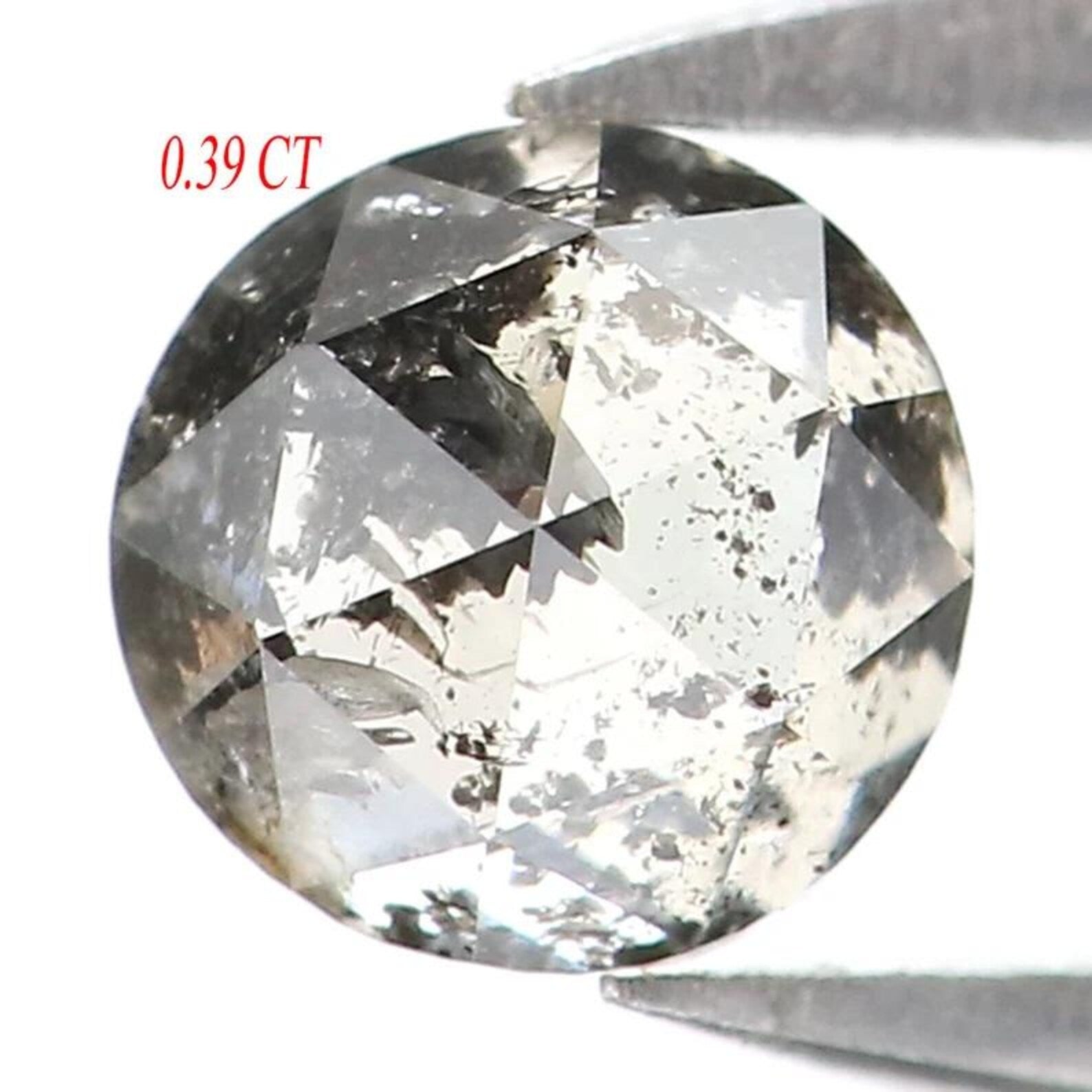 0.39 CT Natural Loose Round Shape Diamond Salt And Pepper Round Cut Diamond 4.20 MM Natural Black Grey Color Round Rose Cut Diamond NQ9310