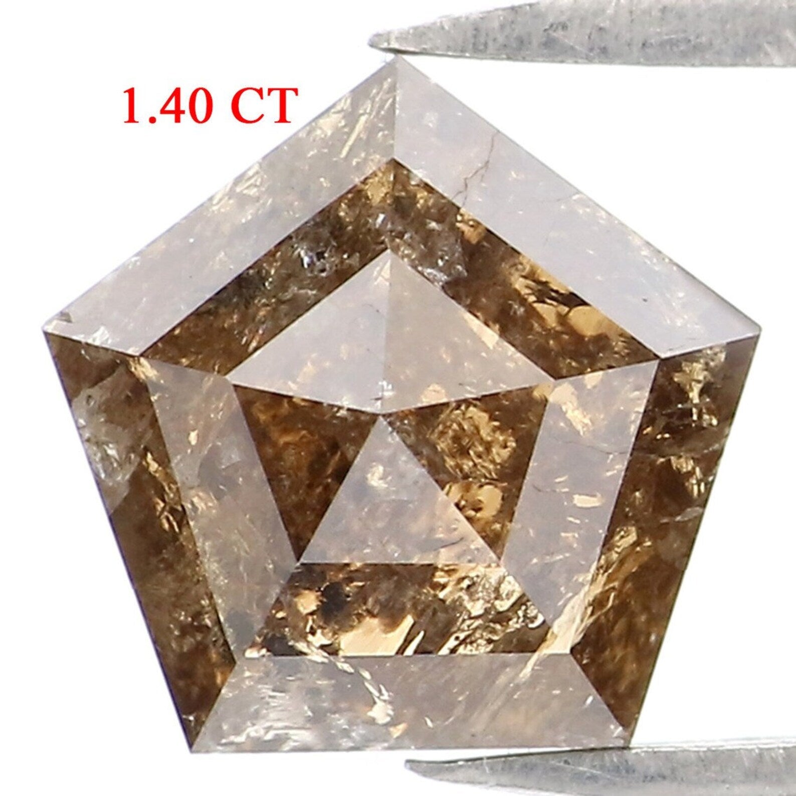 1.40 CT Natural Loose Pentagon Shape Diamond Brown Color Pentagon Shape Diamond 7.05 MM Natural Loose Diamond Brown Pentagon Diamond NQ562