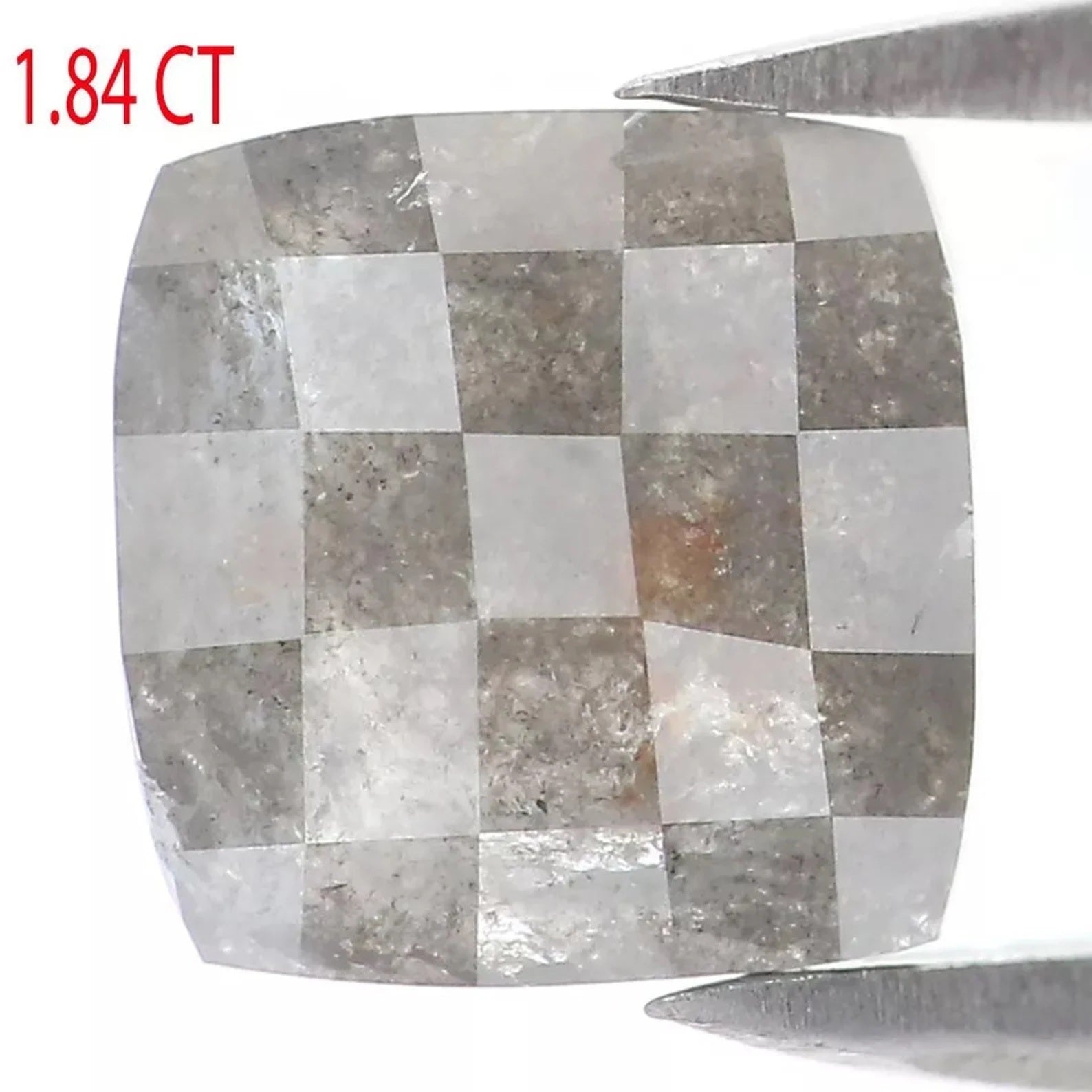 1.84 CT Natural Loose Cushion Shape Diamond Grey Color Cushion Diamond 7.35 MM Natural Diamond Grey Color Cushion Rose Cut Diamond NQ6507