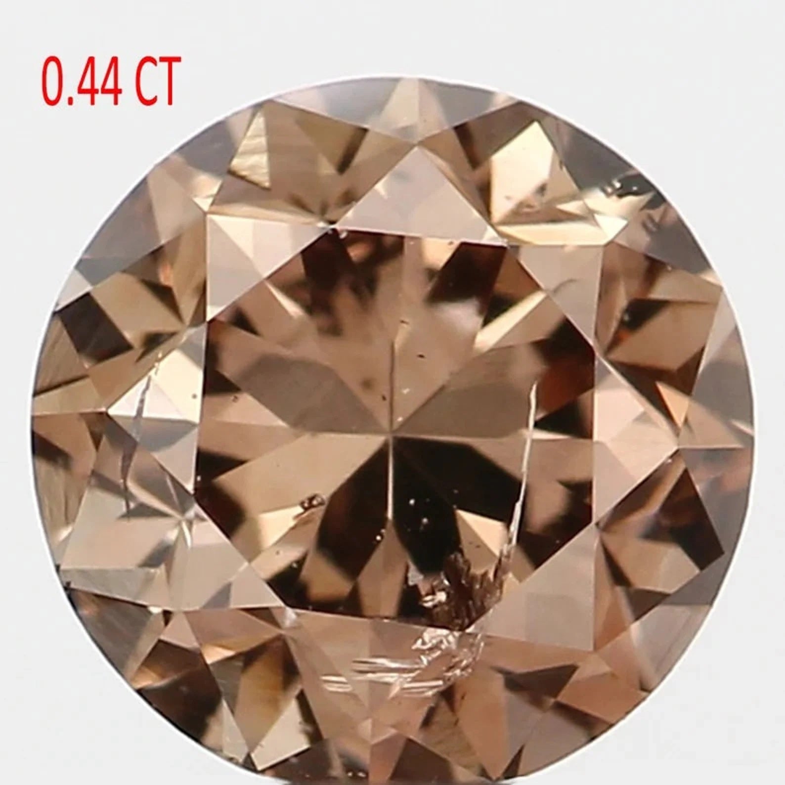 0.44 Ct Natural Loose Round Shape Diamond Brown Color Round Diamond 4.60 MM Natural Diamond Brown Color Round Brilliant Cut Diamond NQ1081