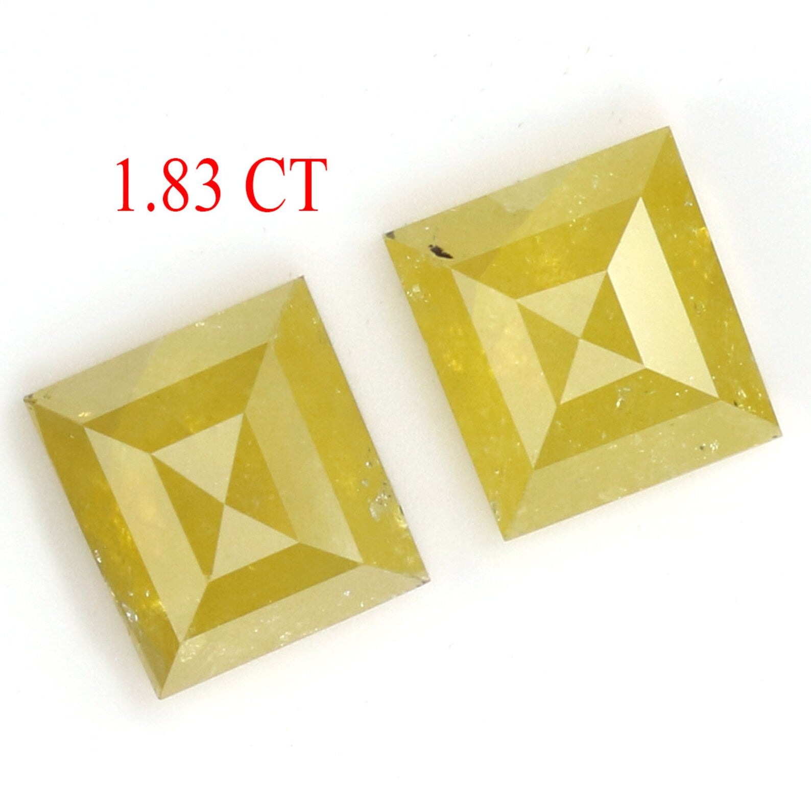 1.83 CT Natural Loose Rectangle Pair Diamond Yellow Color Rectangle Diamond 5.90 MM Natural Loose Rectangle Shape Rose Cut Diamond KDN7986