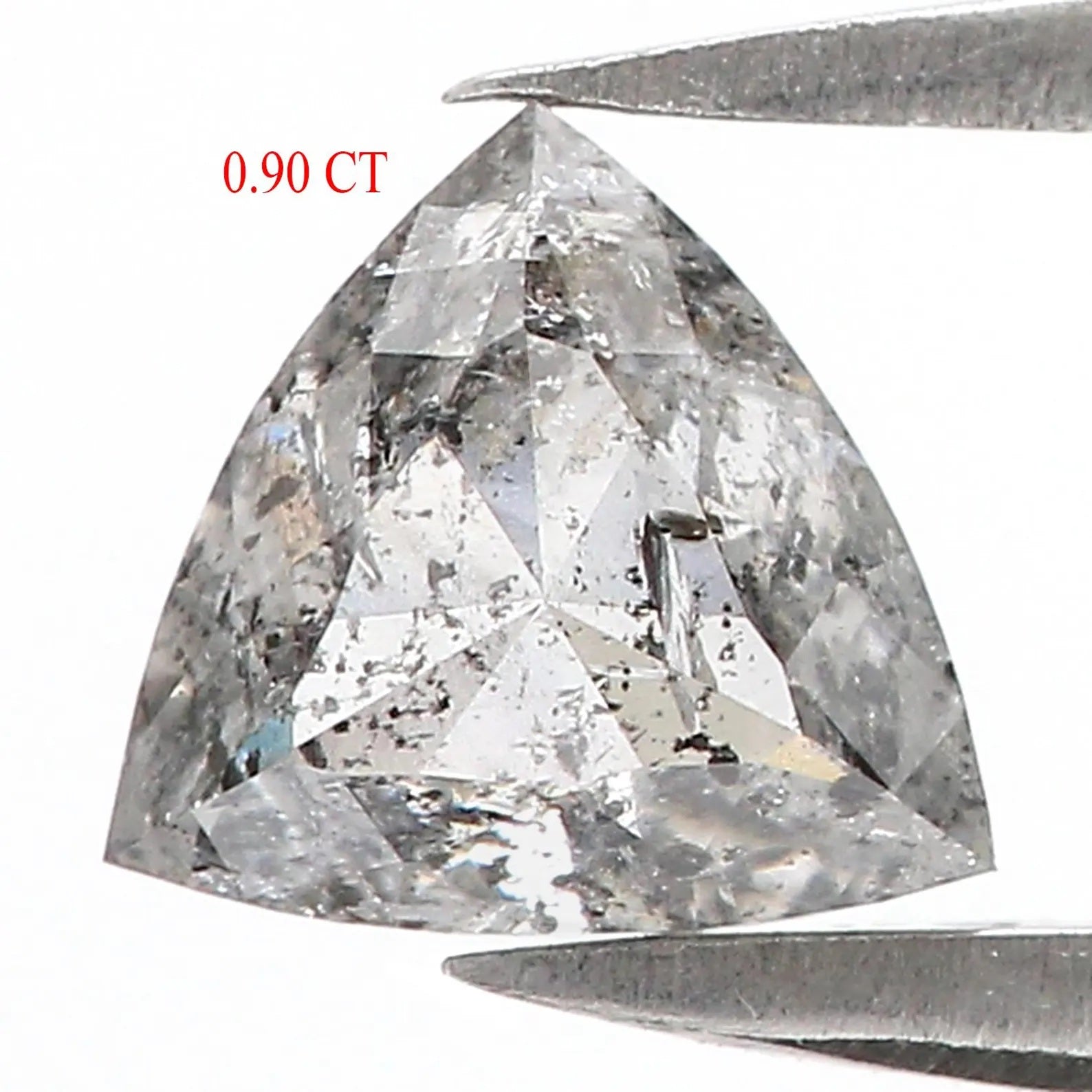 0.90 CT Natural Loose Triangle Shape Diamond Salt And Pepper Triangle Cut Diamond 6.25 MM Black Grey Color Triangle Rose Cut Diamond NQ222