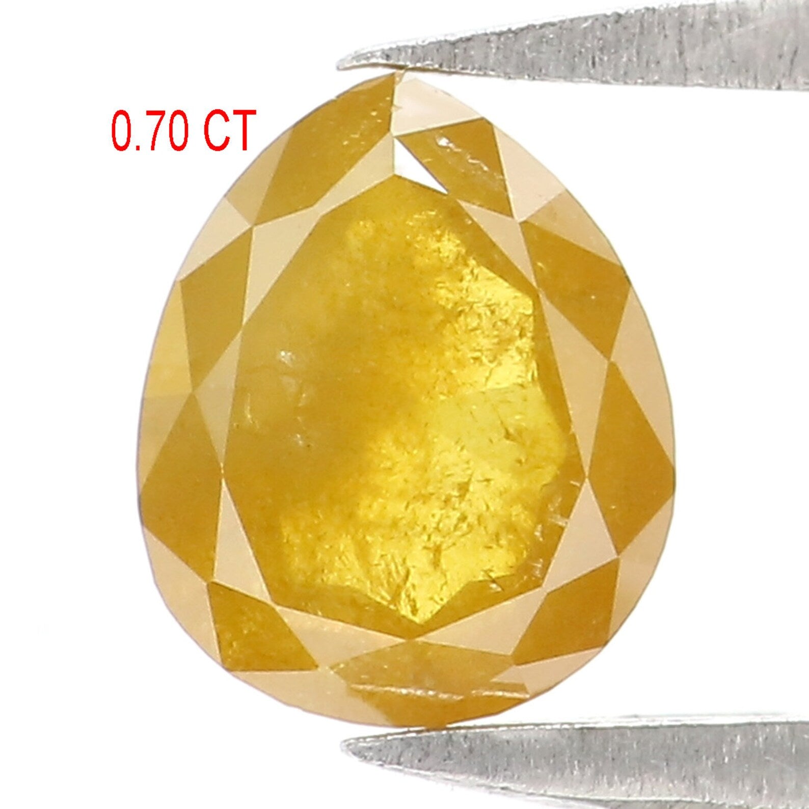 0.70 CT Natural Loose Pear Shape Diamond Yellow Color Pear Diamond Natural Loose Diamond 6.20 MM Pear Rose Cut Diamond Pear Diamond NQ2235