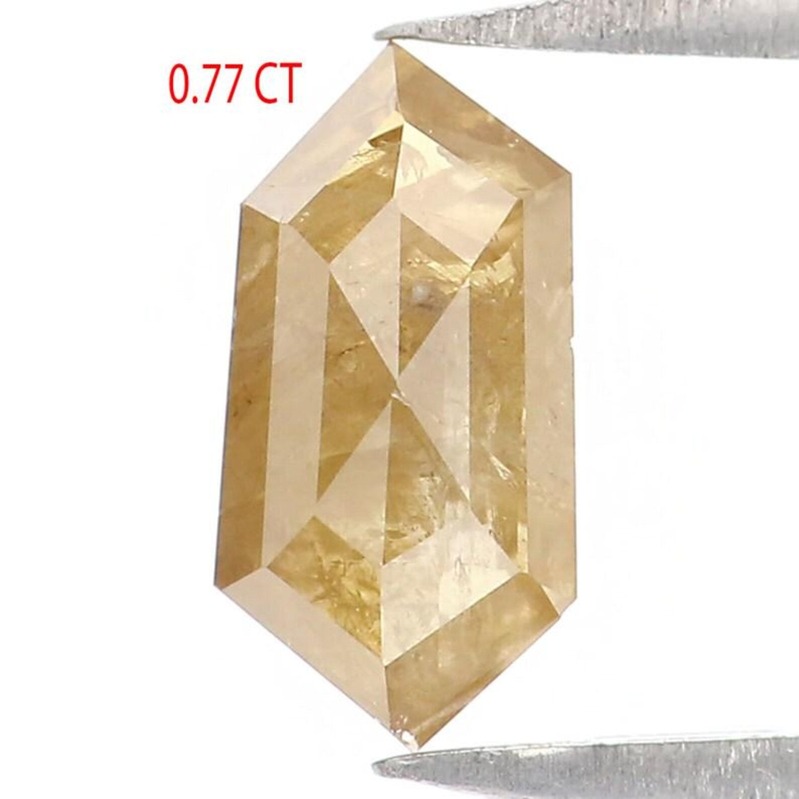 0.77 CT Natural Loose Hexagon Cut Diamond Yellow Color Hexagon Diamond 7.80 MM Natural Yellow Color Diamond Hexagon Rose Cut Diamond NQ8697