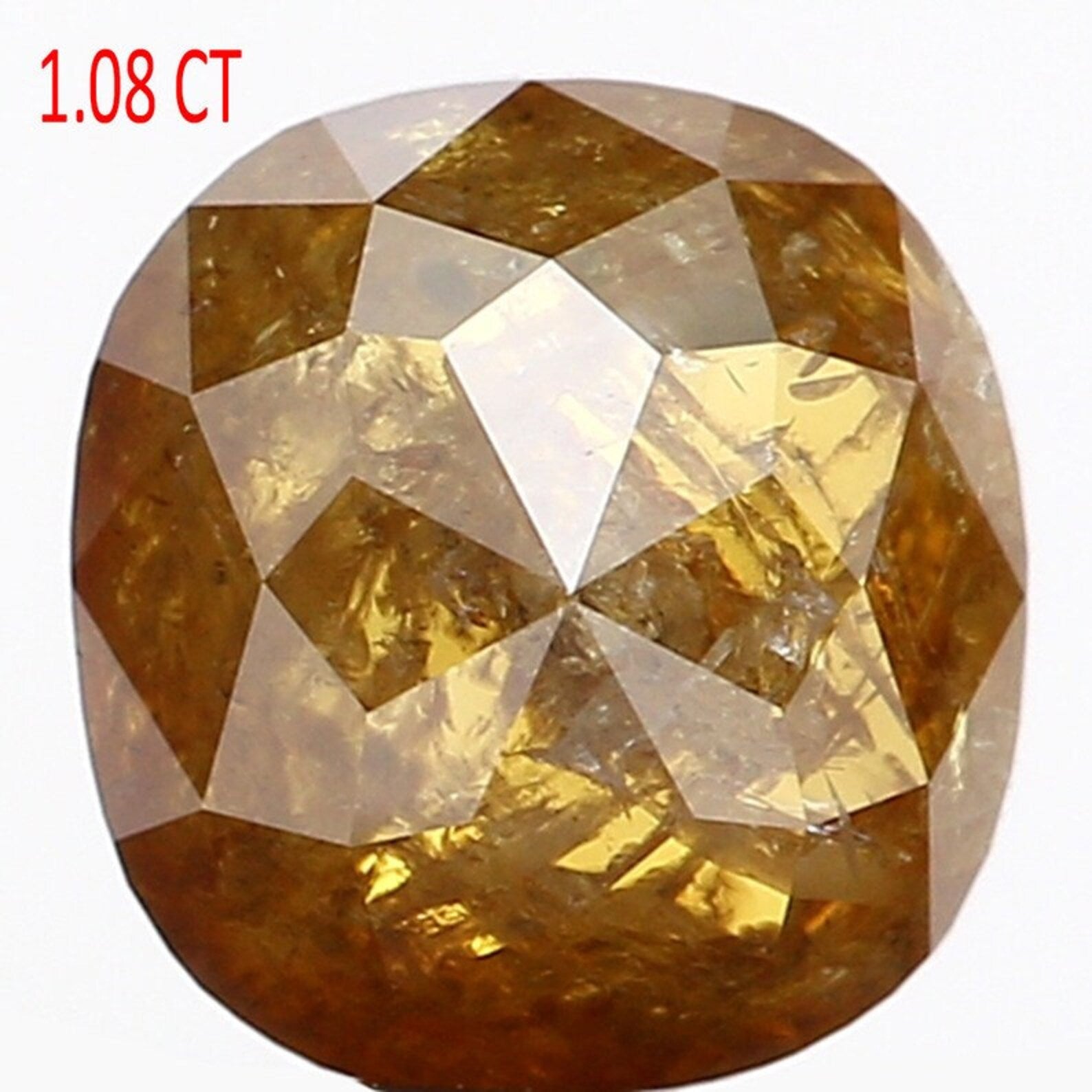 1.08 CT Natural Loose Cushion Shape Diamond Brown Color Cushion Cut Diamond 6.25 MM Natural Loose Diamond Cushion Rose Cut Diamond NQ994